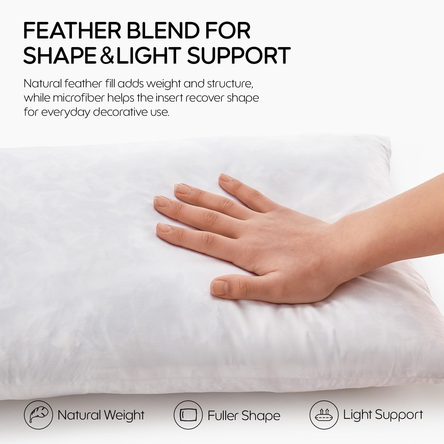 Detalle 2 de Swandream 12x20 Feather Lumbar Pillow Insert, Feather-Microfiber Fill