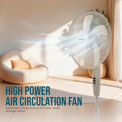 Detalle de Belaco 16 Inch Pedestal Fan with Oscillation and Adjustable Height