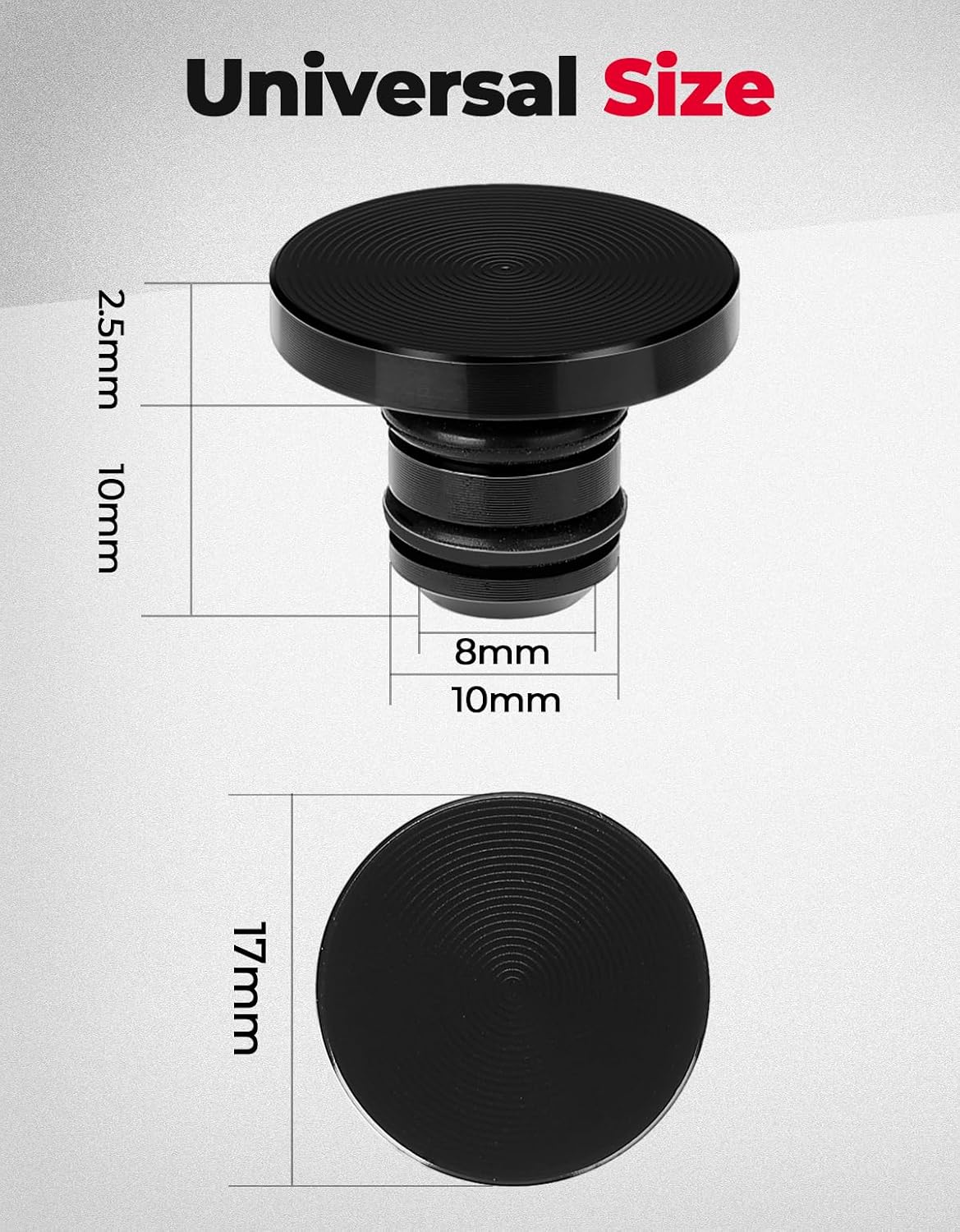 Detalle de KEMIMOTO Universal M10 Motorrad Spiegel Blindstopfen (CNC-Aluminium) für Spiegelgewinde, 2 Stück