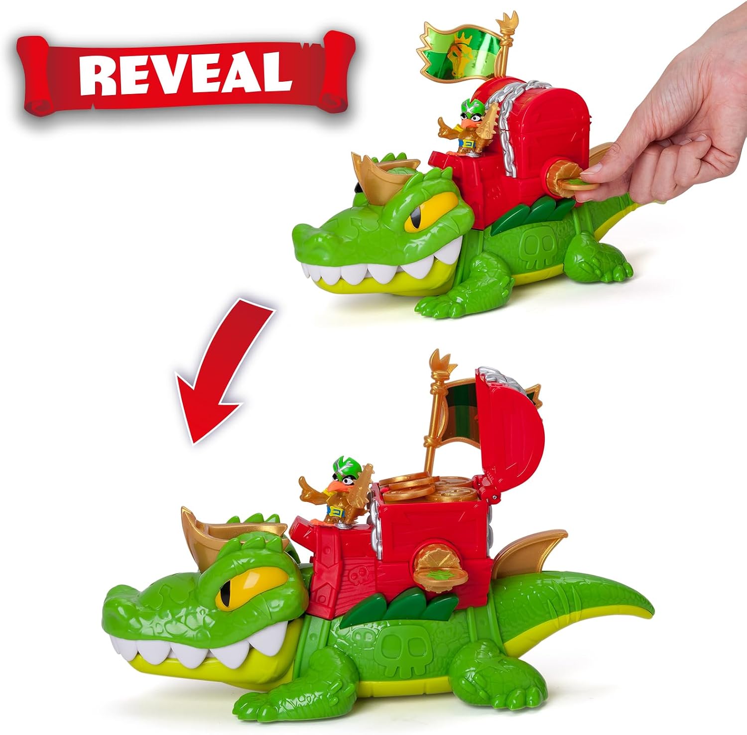Thumbnail 6 de PIRATIX King Croc – Articulated crocodile with treasure chest and exclusive Piratix