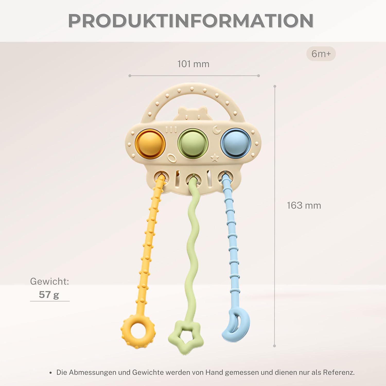 Thumbnail 2 de CAJA Motorikspielzeug Baby ab 6 Monaten – sensorisches Silikonspielzeug mit Greif- und Pop-it-Effekt
