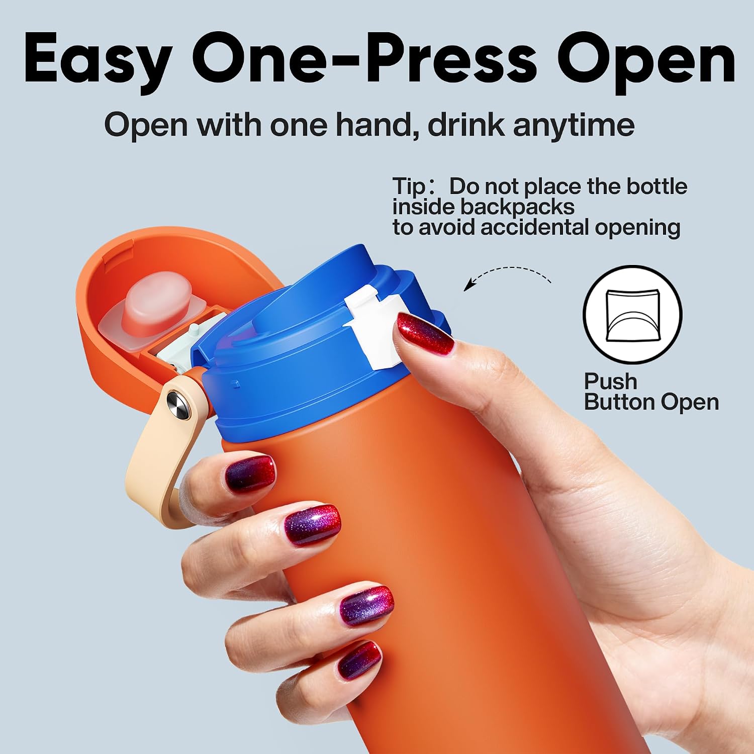 Thumbnail 4 de Insulated Water Bottle with Straw - Encool Stainless Steel 24 oz (Salmon)