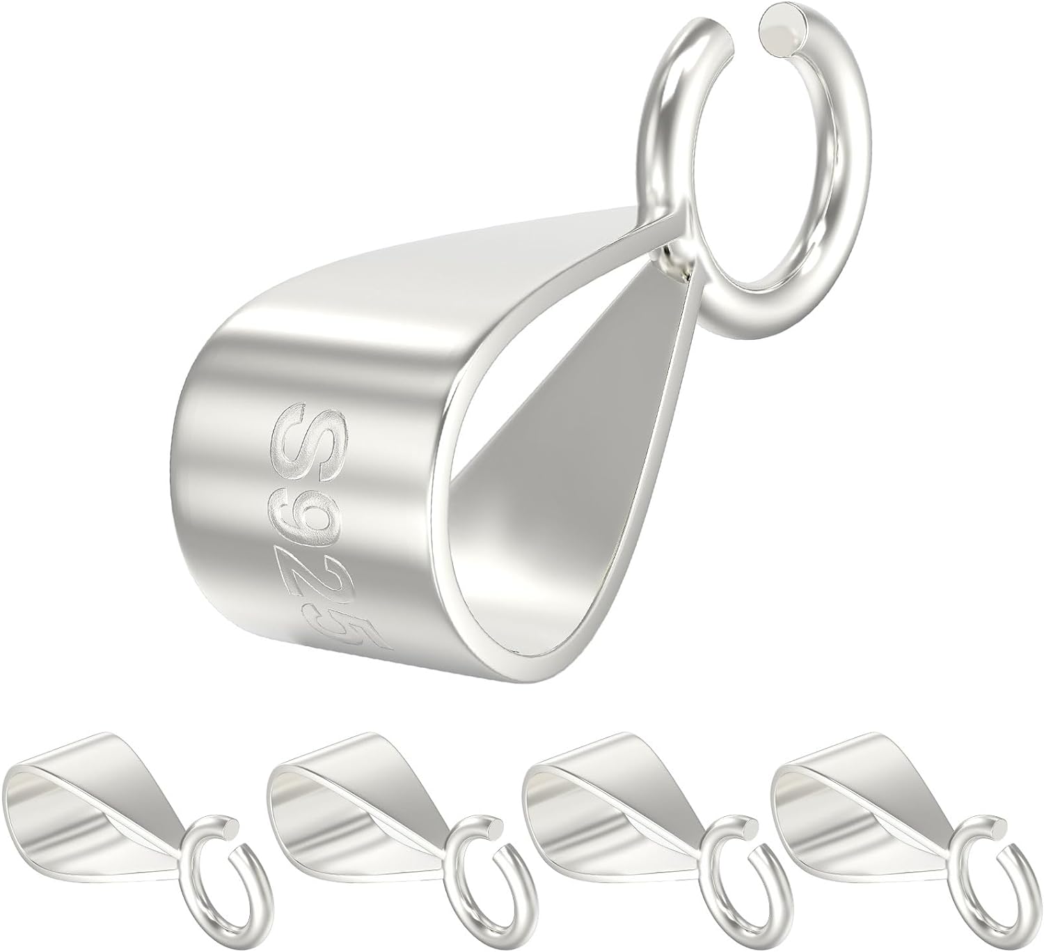 Detalle de OHINGLT 01 925 Sterling Silver Pendant Bails, 5-Pack with Open Loops