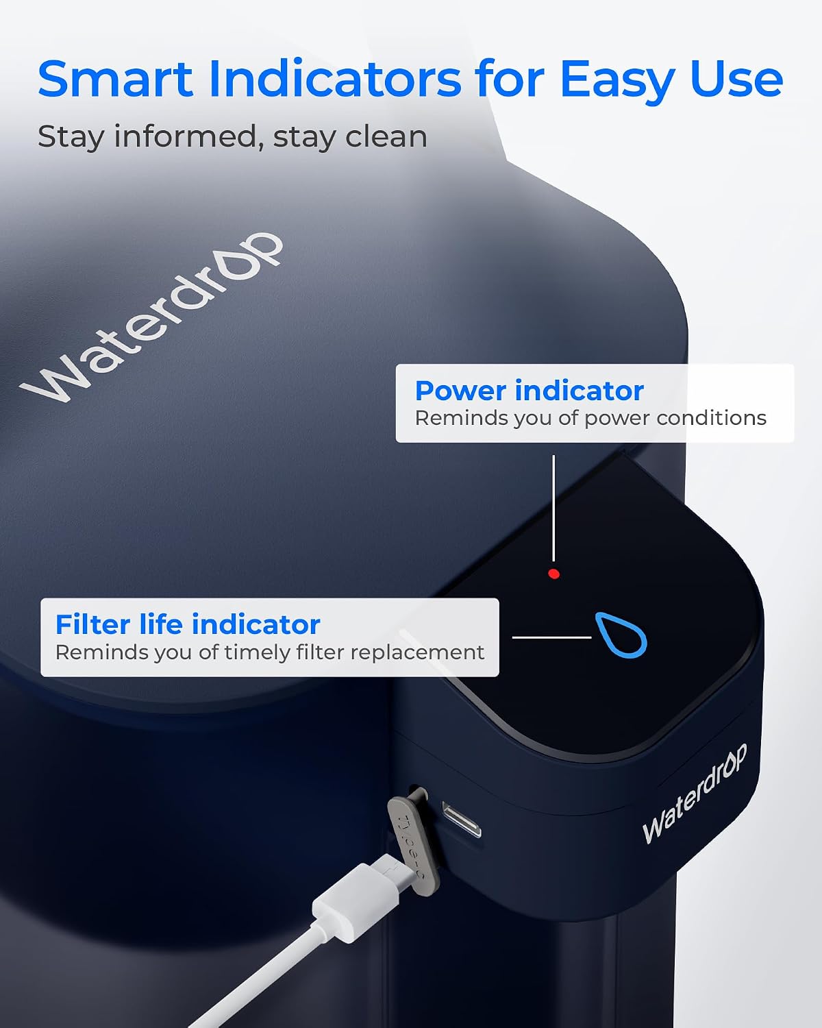 Thumbnail 5 de Waterdrop Instant Electric Water Filter Jug (WD-ED61B), 3.5L countertop system with 3-month filter