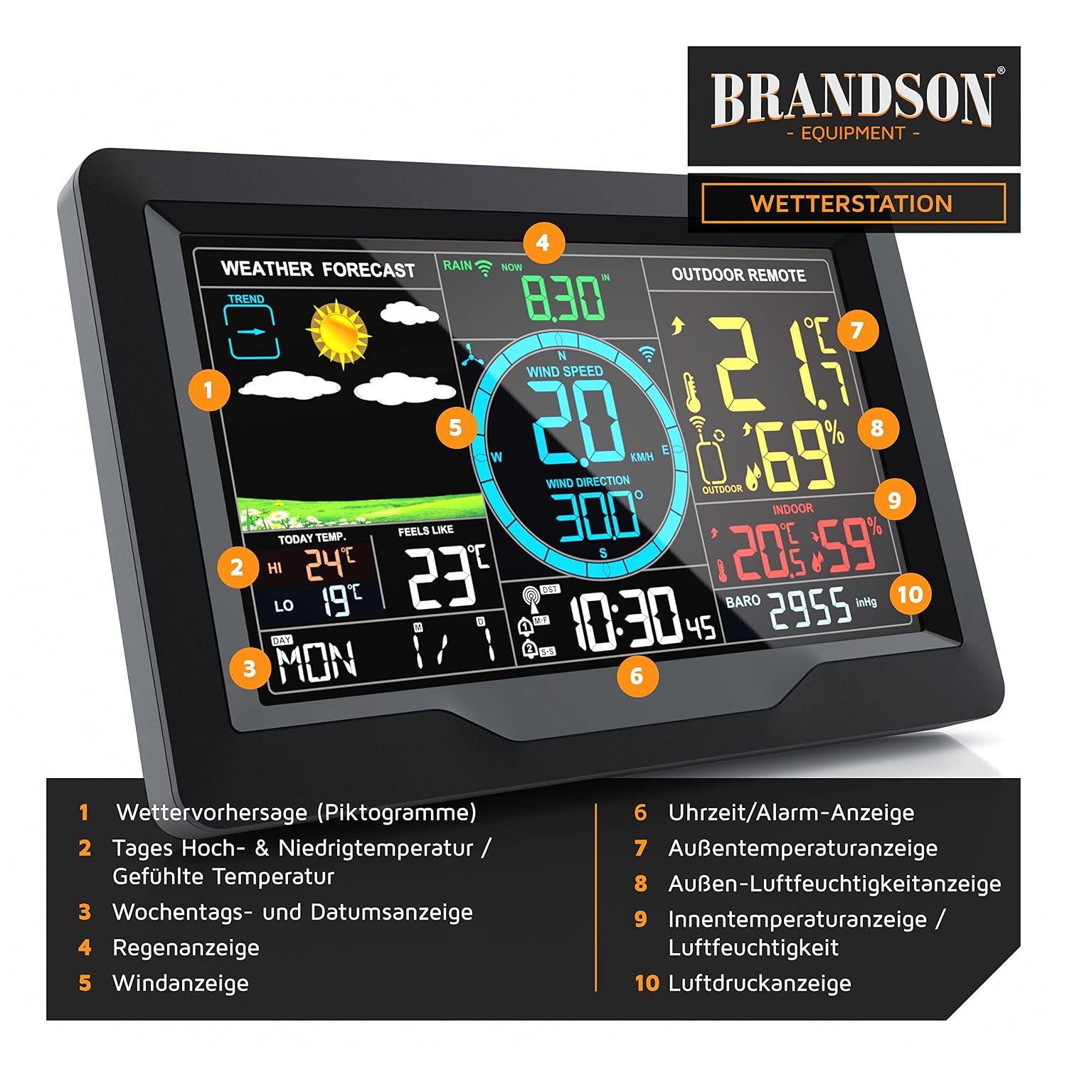 Thumbnail 1 de Brandson Funk-Wetterstation mit 5-in-1 Sensor