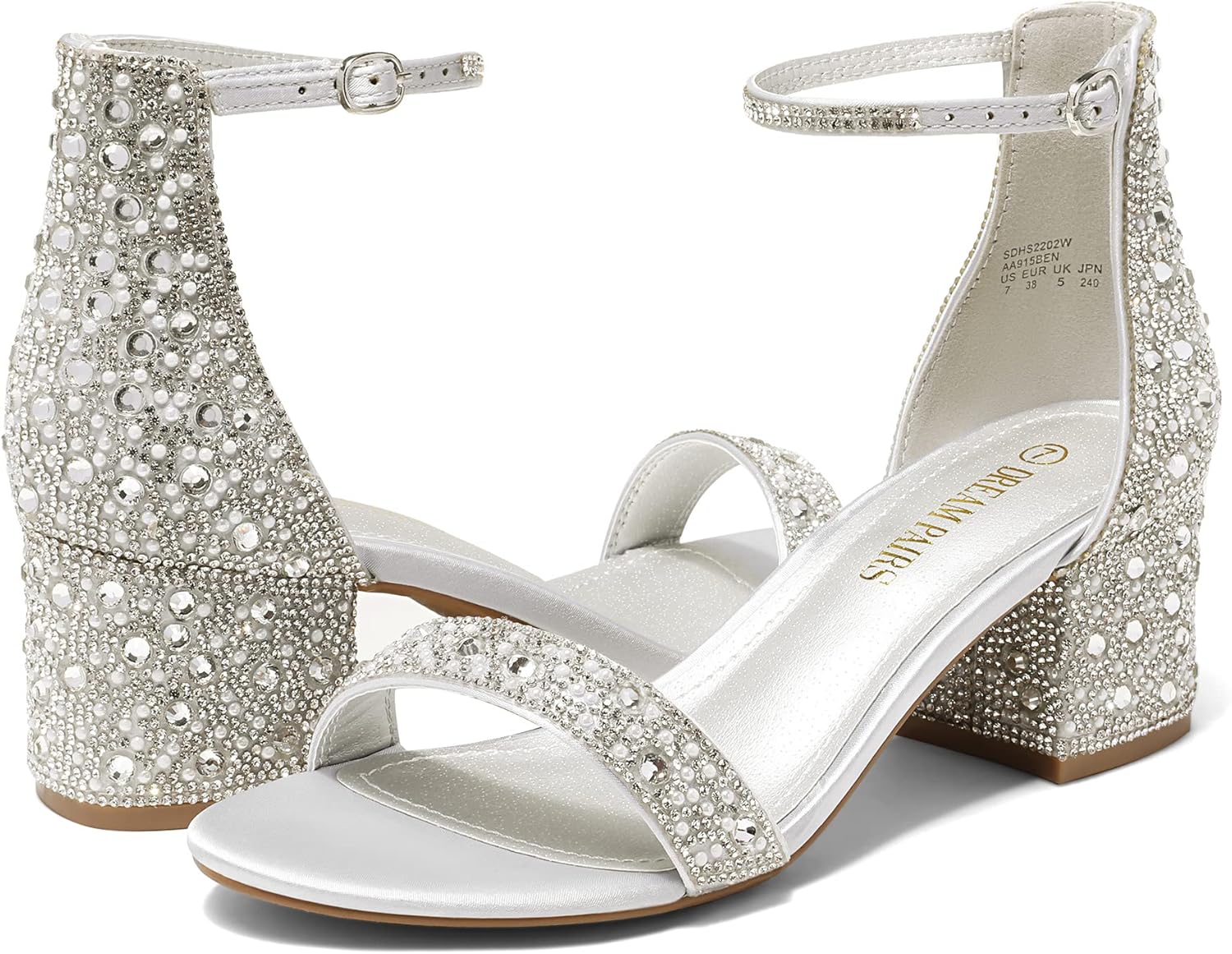 Thumbnail 2 de DREAM PAIRS Women’s Low-Chunk Low Heel Pump Sandal with Adjustable Ankle Buckle