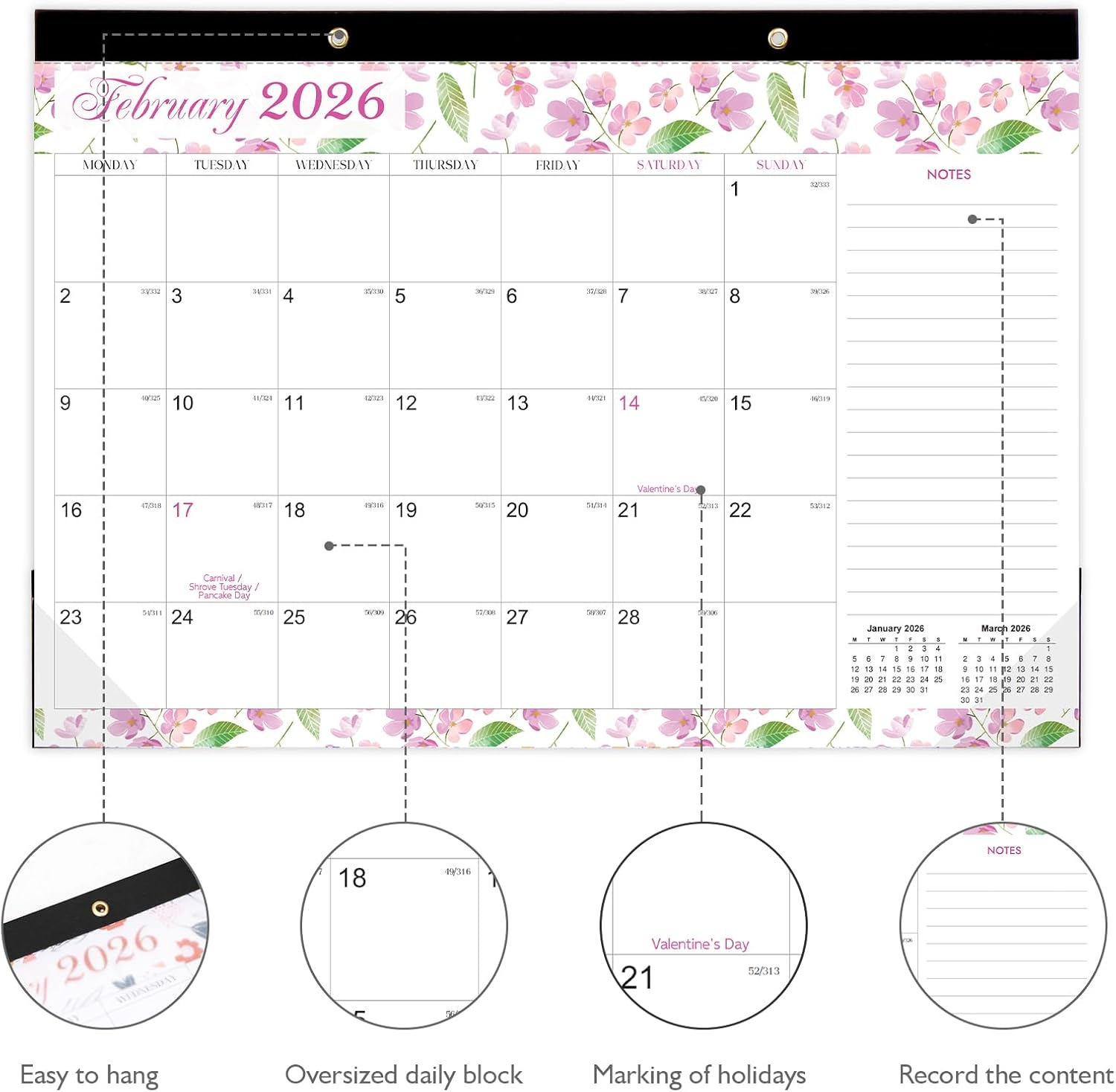 Detalle de Comix Lage Wall Calendar 2026 planner