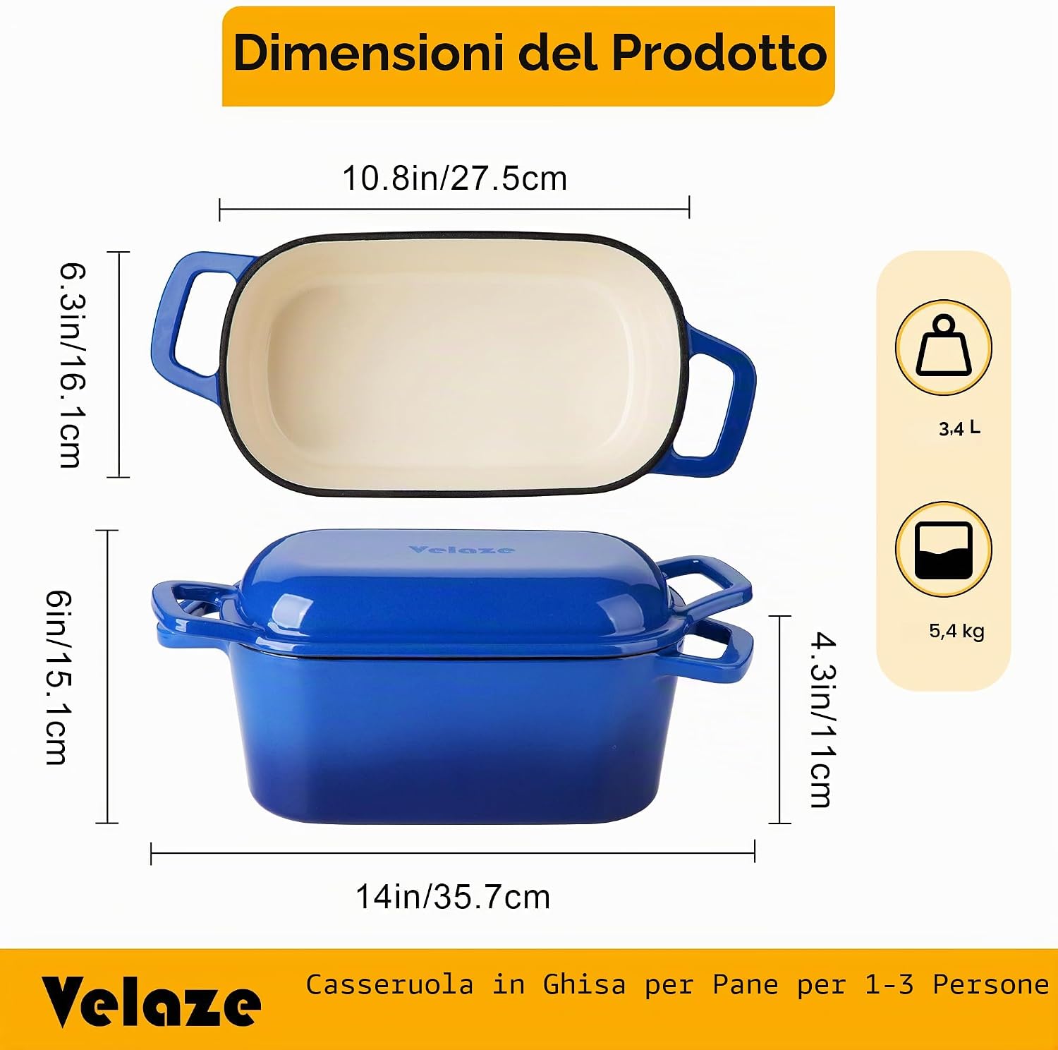 Detalle 2 de Velaze Pentola in Ghisa per Pane 3,4L