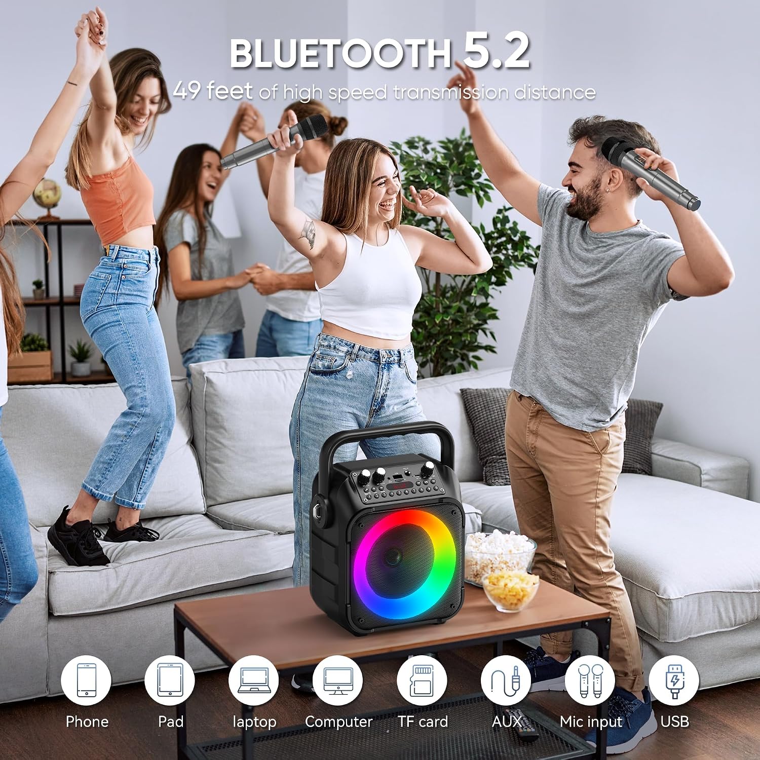 Detalle 2 de Karaoke Adulte Haut-Parleur Bluetooth Portable