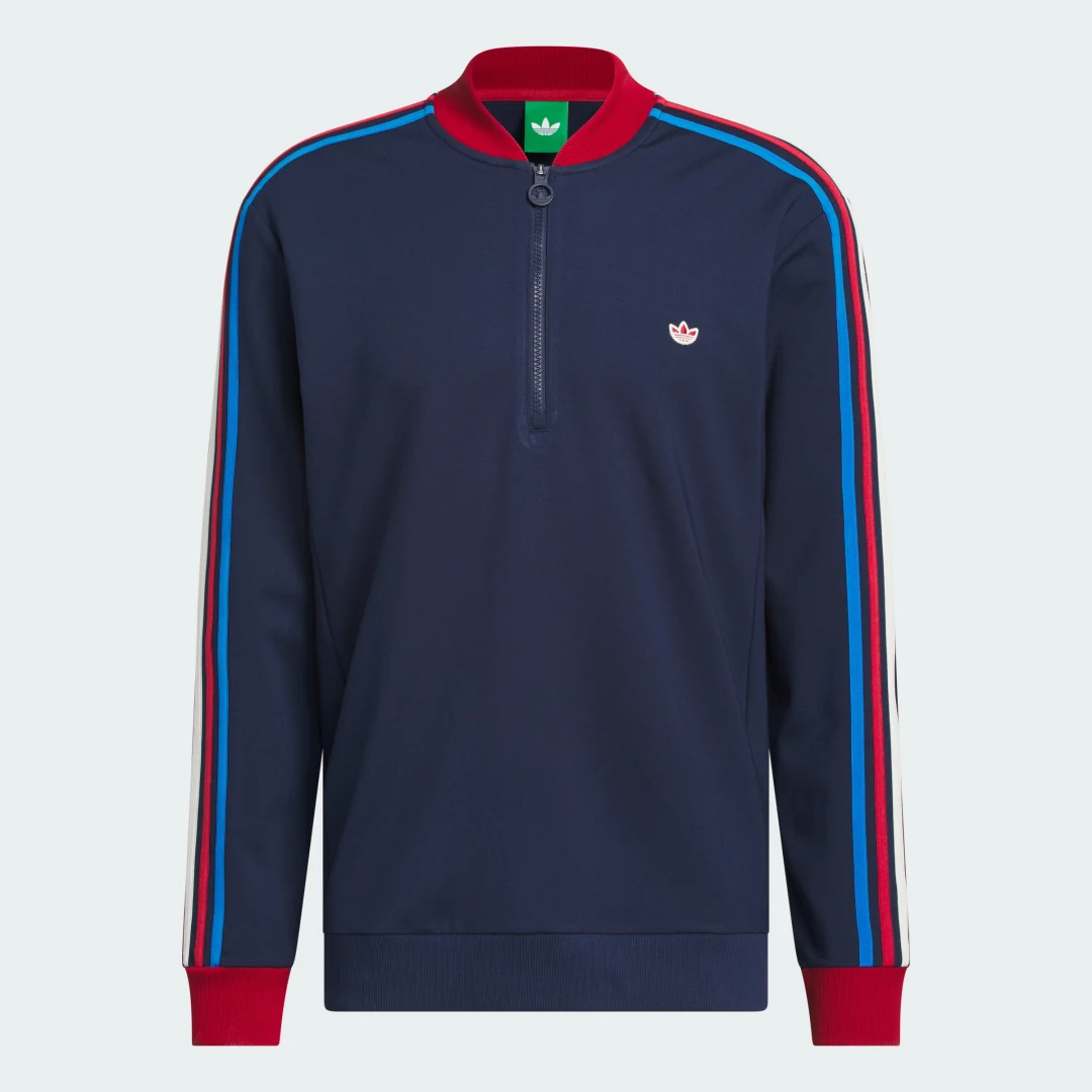 Thumbnail 3 de Sudadera Originals 1/4 Zip 3 bandas de Adidas – azul