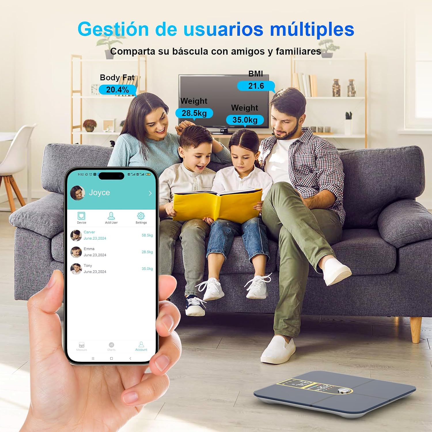 Thumbnail 5 de Healthkeep Báscula de Mano con 16 Datos Corporales y App