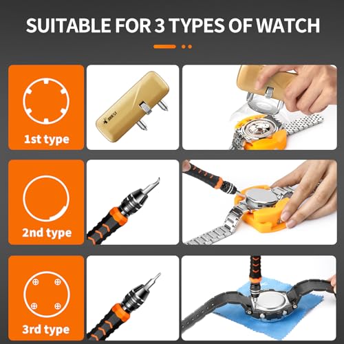 Thumbnail 6 de Kit Riparazione Orologiaio JOREST 2024: Set multifunzione per sostituzione batteria, fondelli e cinturini