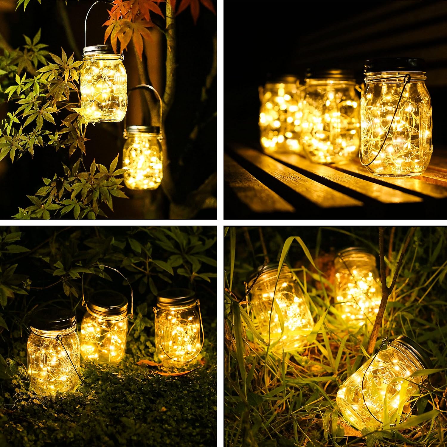 Thumbnail 5 de Luci Solari Giardino - Set da 3 lampade LED 30 LED impermeabili, stile barattolo di Natale per esterno
