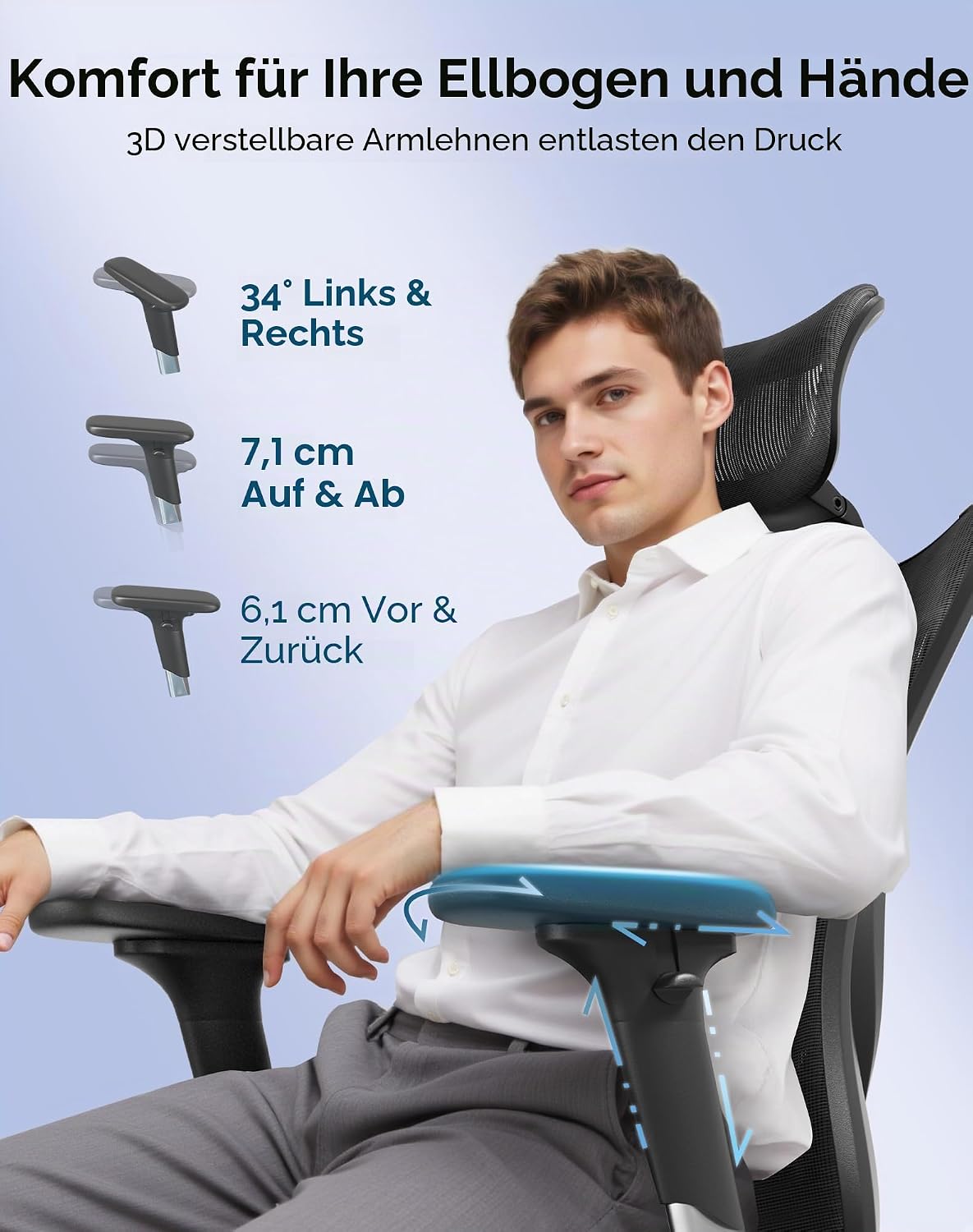Detalle 2 de SIHOO M57 ergonomischer Bürostuhl bis 150 kg