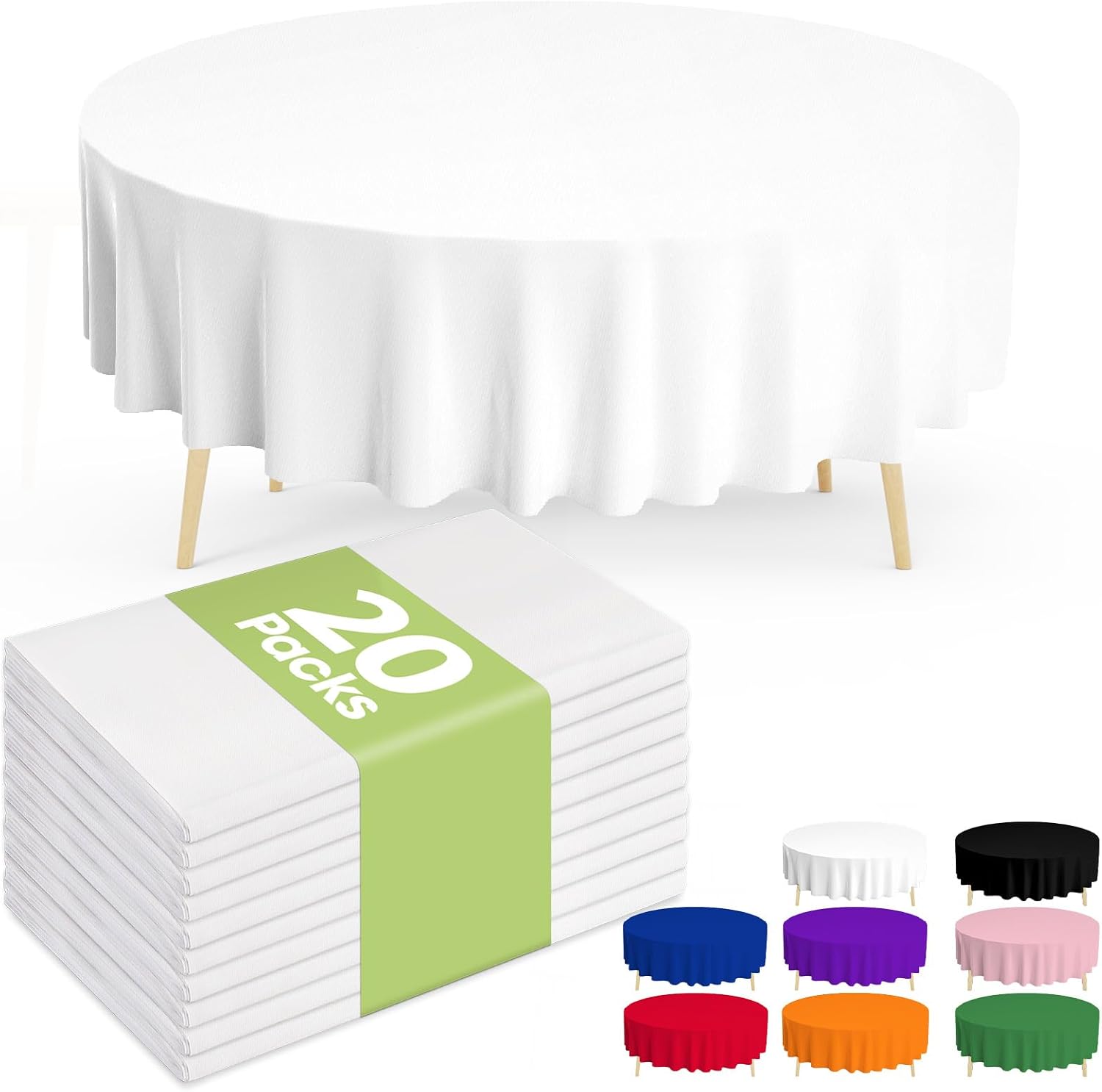 Detalle de Pureegg 84'' Disposable Tablecloth, 20 Pack ⚙