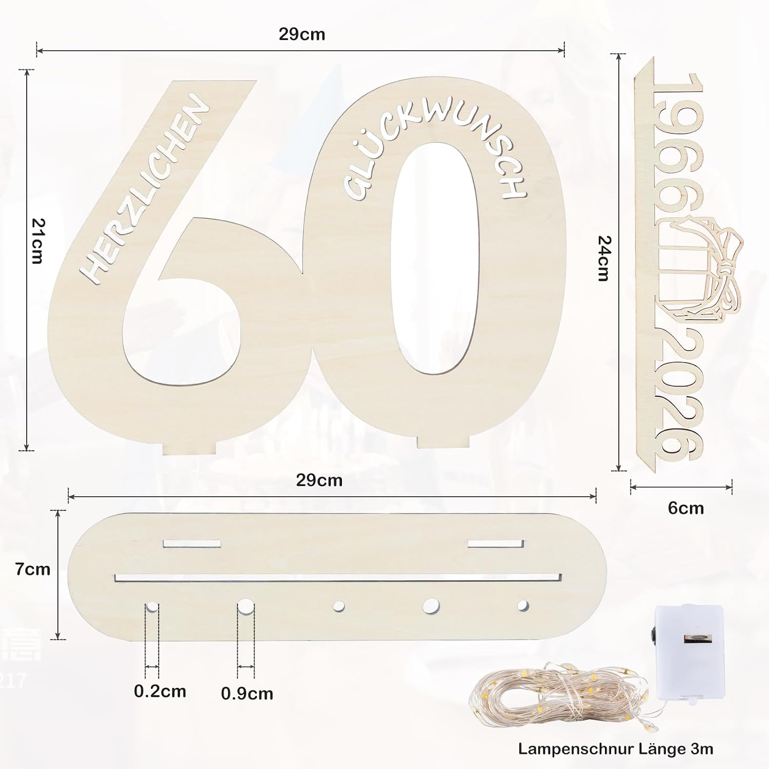Detalle 2 de Seutgjie Deko 60 Geburtstag Geldgeschenke