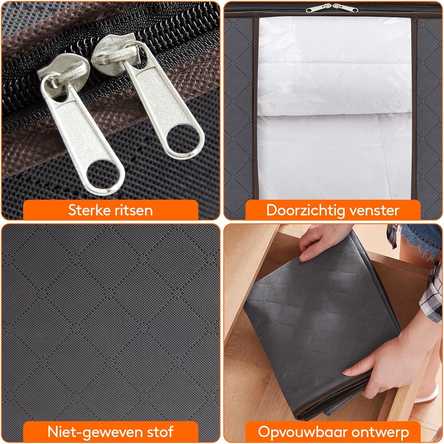 Thumbnail 5 de Lifewit 3 x 90L opbergtassen voor kleding, opvouwbaar met kijkvenster