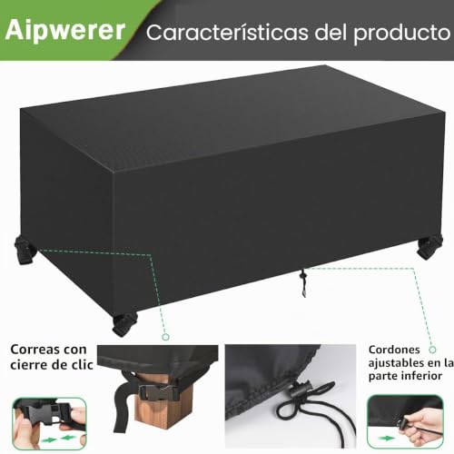 Detalle 2 de Aipwerer funda para muebles de jardín 230x165x80 cm, Oxford 420D