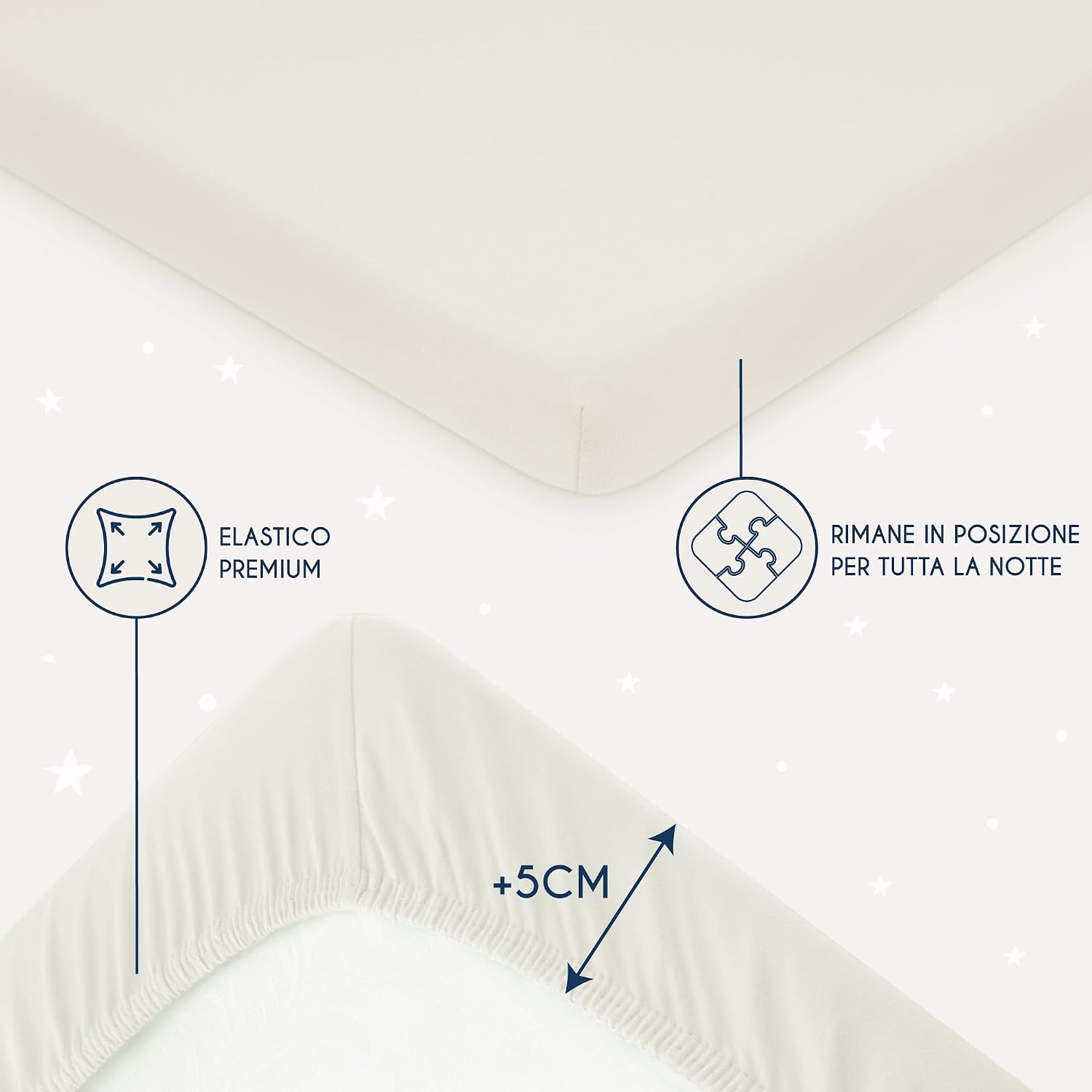 Detalle 2 de Dreamzie Set 2 lenzuoli con angoli 60x120/70x140 per bambini