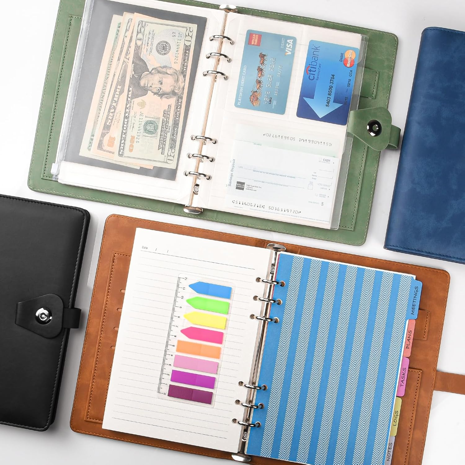 Thumbnail 5 de PU Leather A5 Ring Binder Notebook 200 Sheets