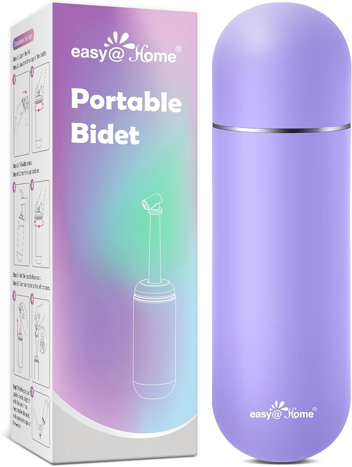 Easy@Home Portable Peri Bottle (EPB-01) – 380ml, Purple, Leakproof Handheld Bidet for Postpartum, Perineal Care, and Travel