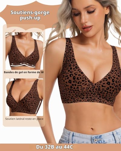 Detalle de HOWIN Soutien-Gorge sans Armature Comfit Plongeant pour Femme