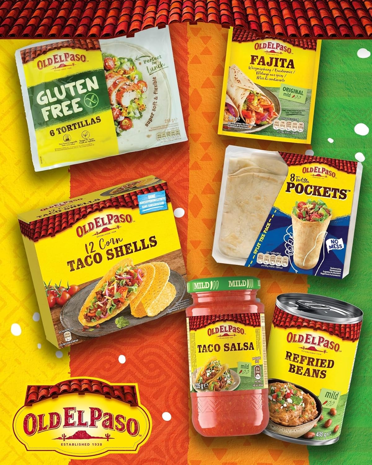 Thumbnail 4 de Old El Paso Tortilla Chips gesalzen (glutenfrei), 1 x 185 g – Packung mit 3