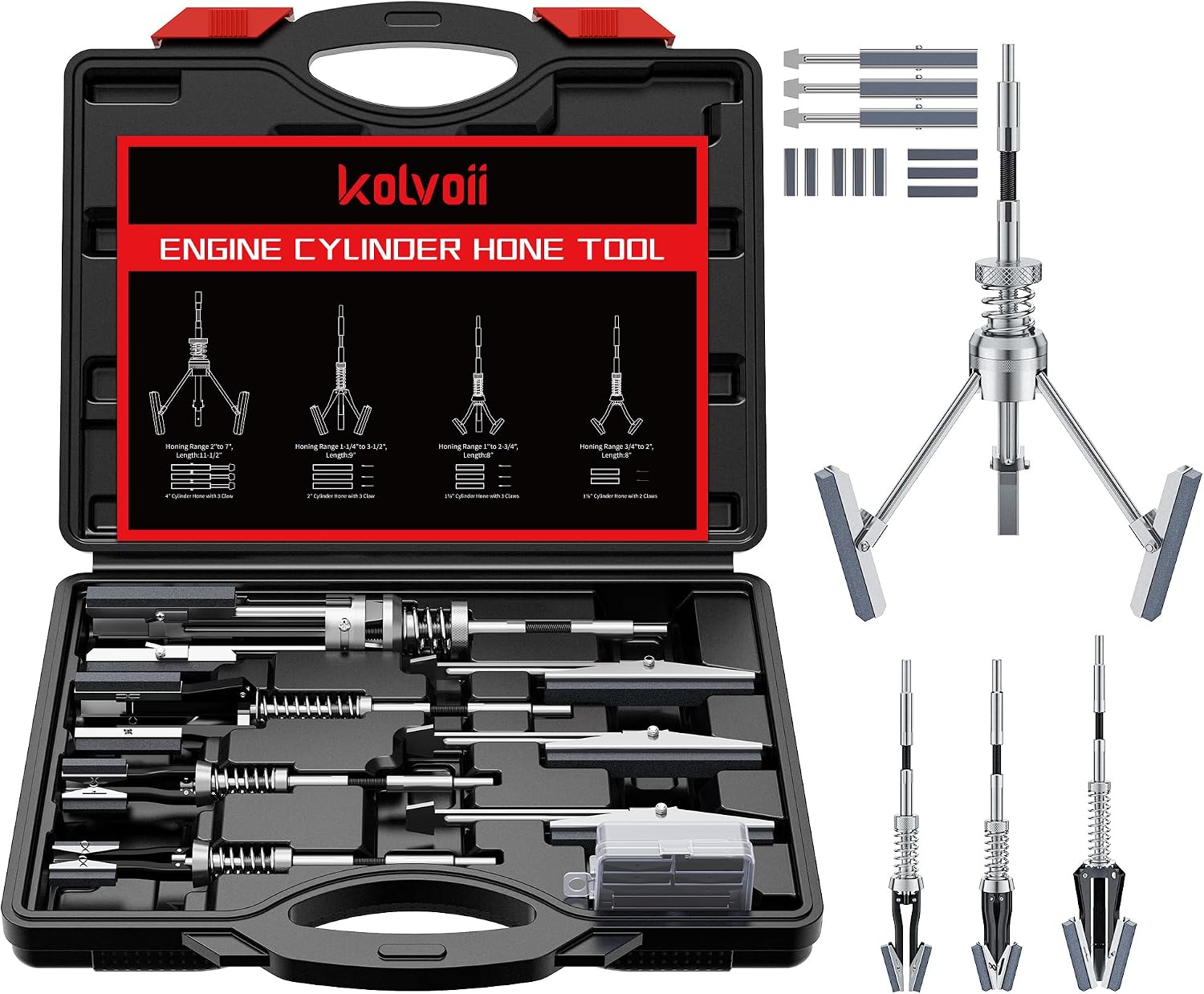 Detalle de Kolvoii Engine Cylinder Hone Tool Set, Adjustable 3/4"–7" Range