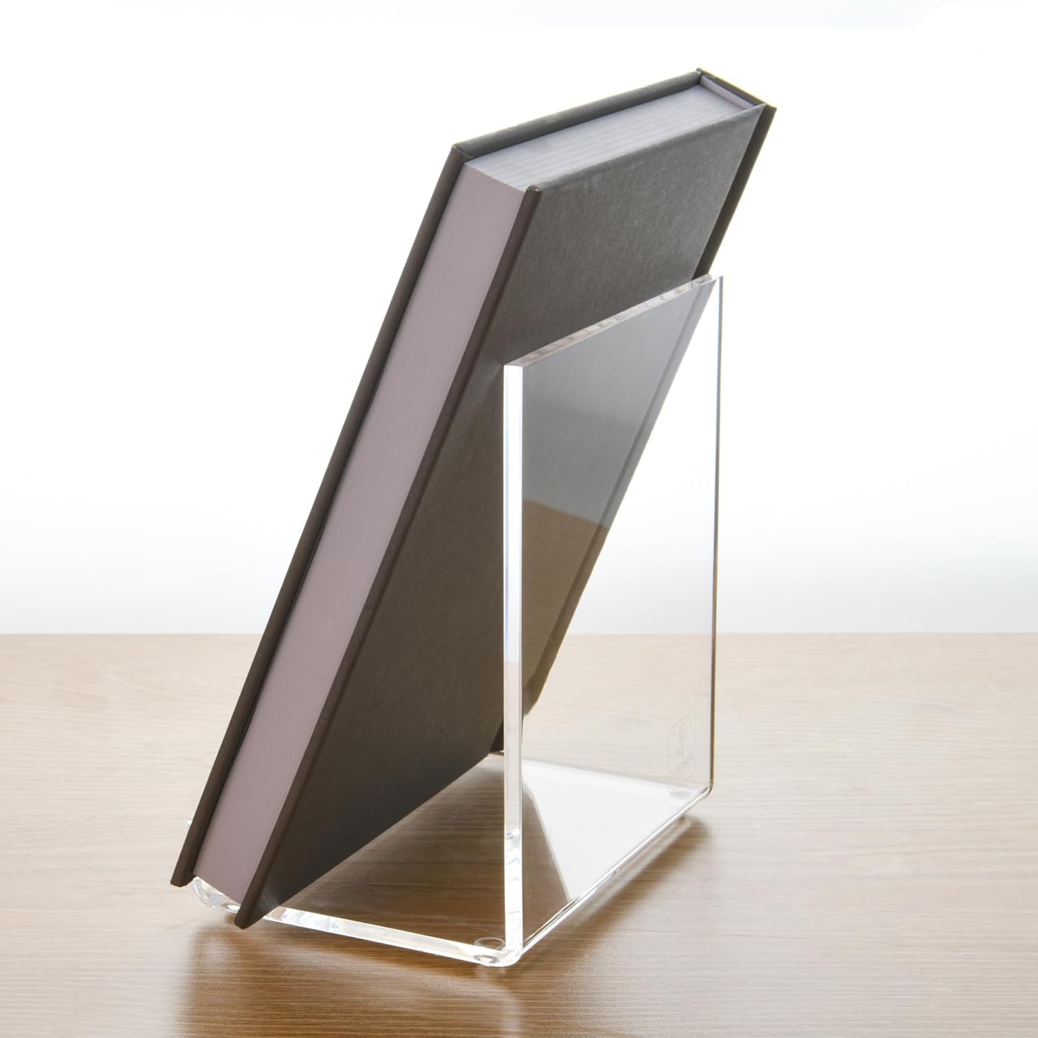 Detalle de AIMOLLY 2er Set Acryl Buchständer – Transparente J-Form, vielseitig nutzbar