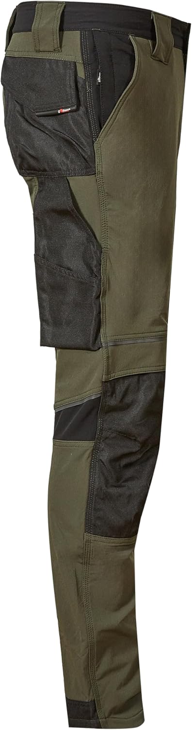 Detalle 2 de Pantalone da lavoro idrorepellente U-Power Don't Worry... BE Happy! Atom Dark Green – uomo
