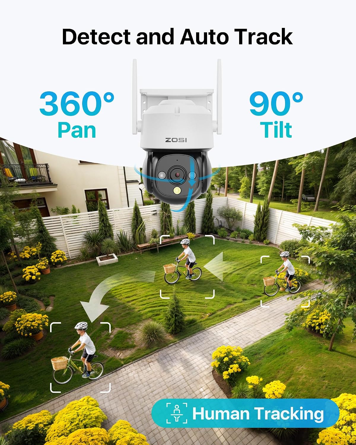Detalle de ZOSI C290 2MP 360° Pan Tilt Überwachungskamera