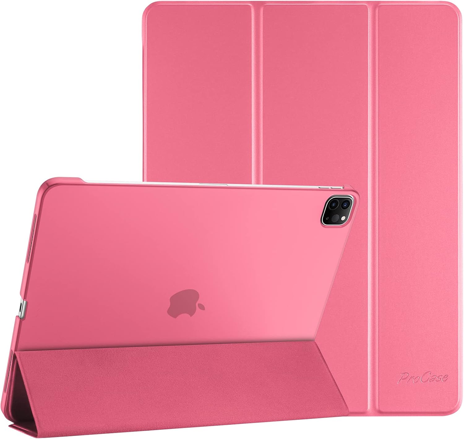Detalle de ProCase Hülle für iPad Pro 11 Zoll 2022/2021/2020 (4/3/2. Gen) – Dreifach Falt Schutzhülle mit Standfunktion, Smart Case Cover, Melonenrosa