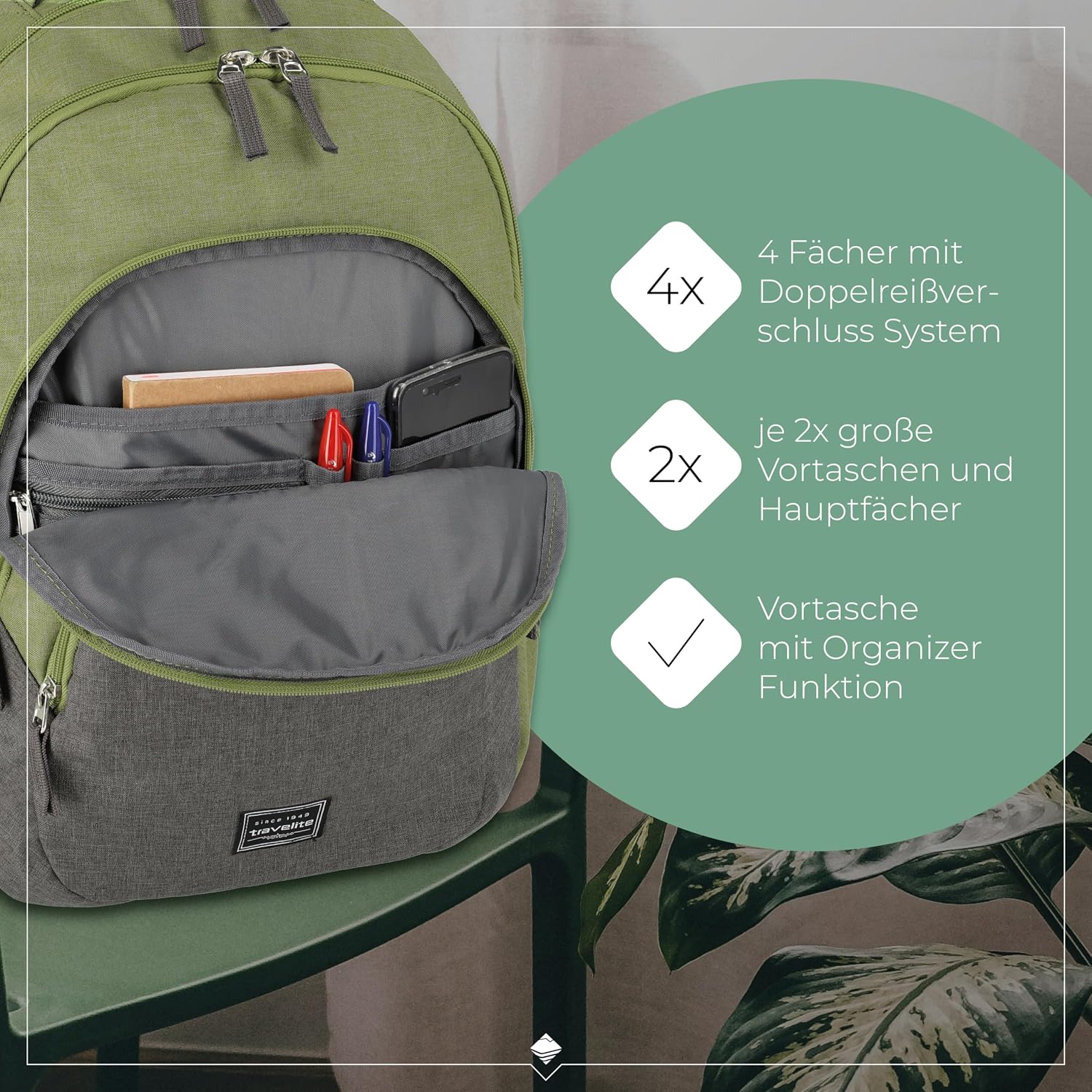 Thumbnail 4 de Travelite Handgepäck Rucksack BASICS – Laptop-Rucksack 15,6 Zoll, 22 Liter, 45 x 31 x 16 cm