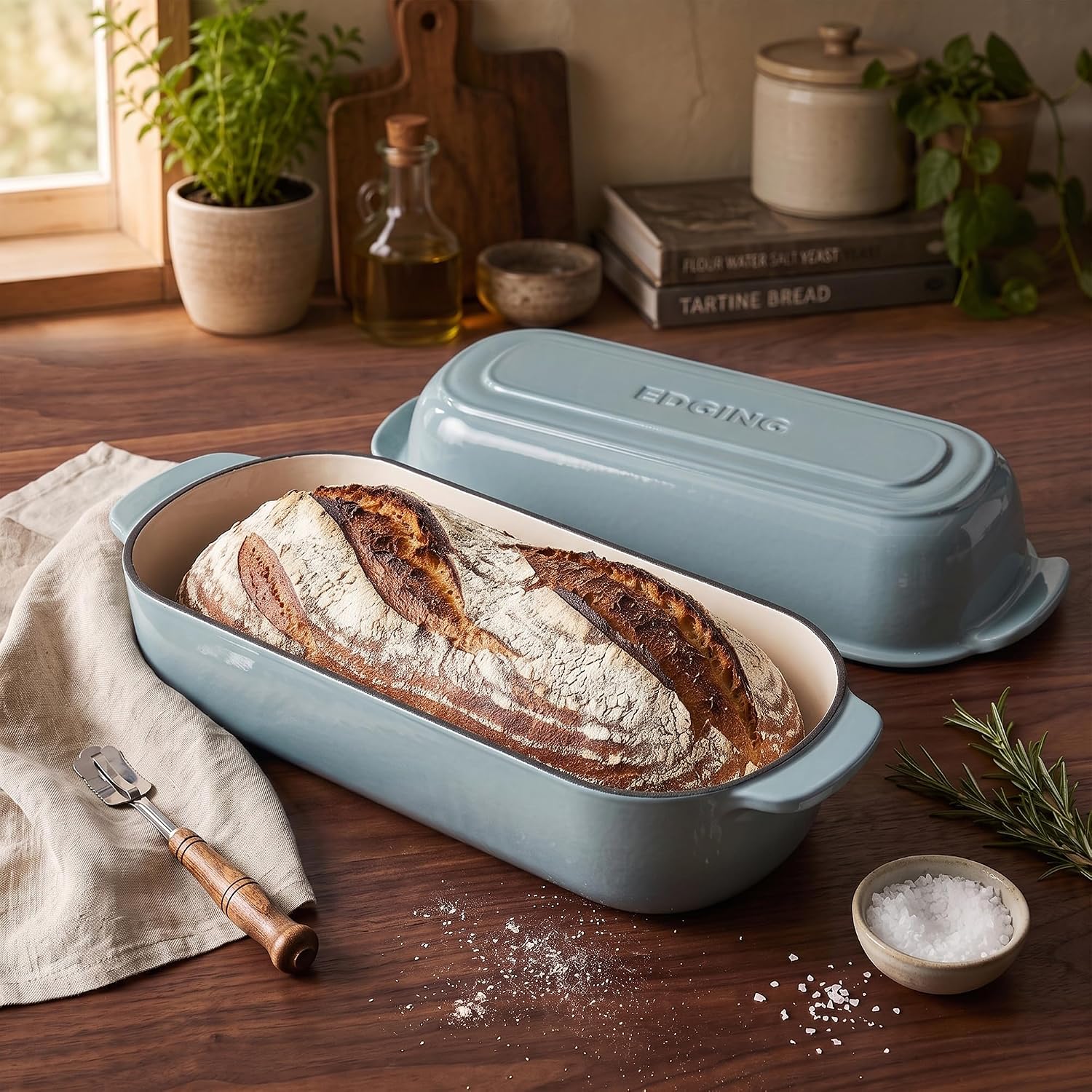 Thumbnail 2 de EDGING CASTING Loaf Pan with Lid Seasalt 5qt