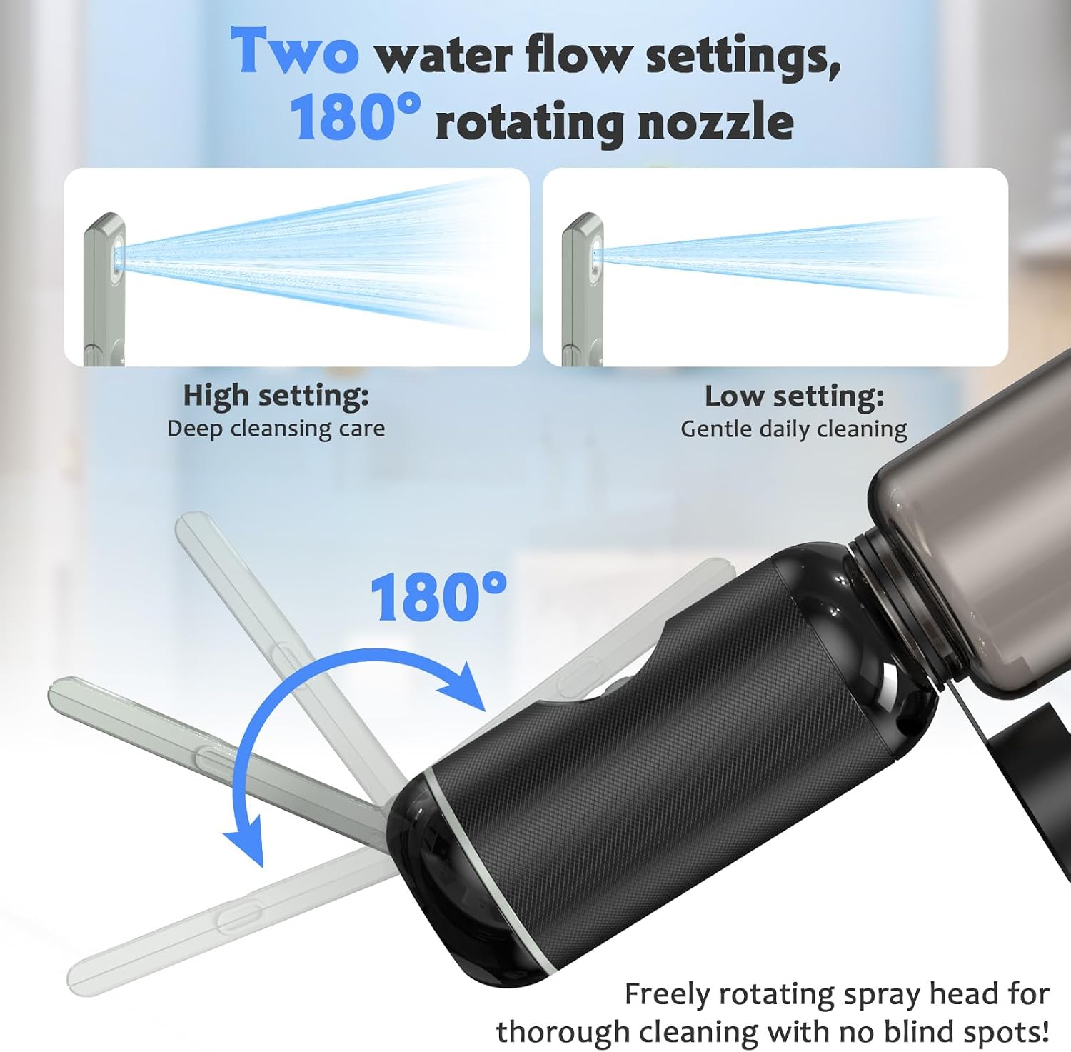 Detalle de JUTIMER Portable Bidet, USB-Rechargeable Travel Sprayer with Two Bottles