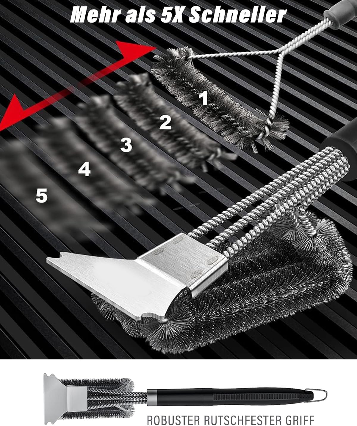 Detalle de Grillbürste Edelstahl 45 cm Griff