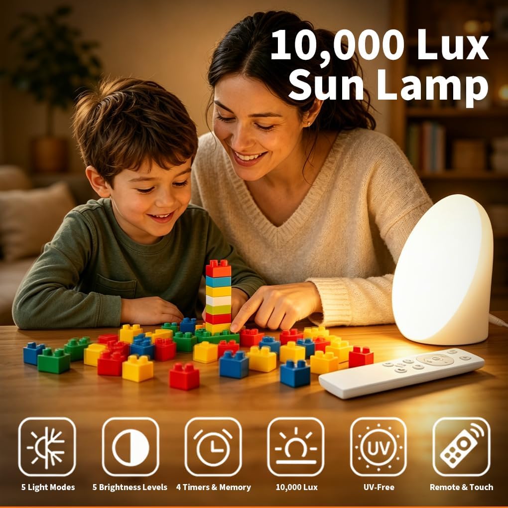Detalle 2 de samtoo RL001 Sun Lamp and Red Night Light, 10,000 Lux, 670nm Red Mode