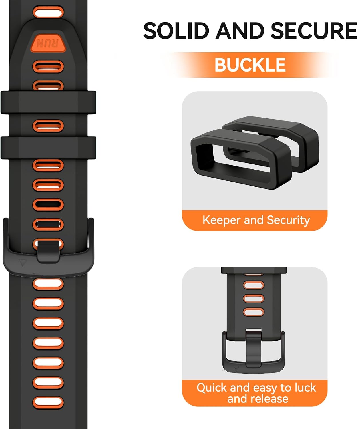 Detalle 1 de 22mm silicone watch band for Garmin
