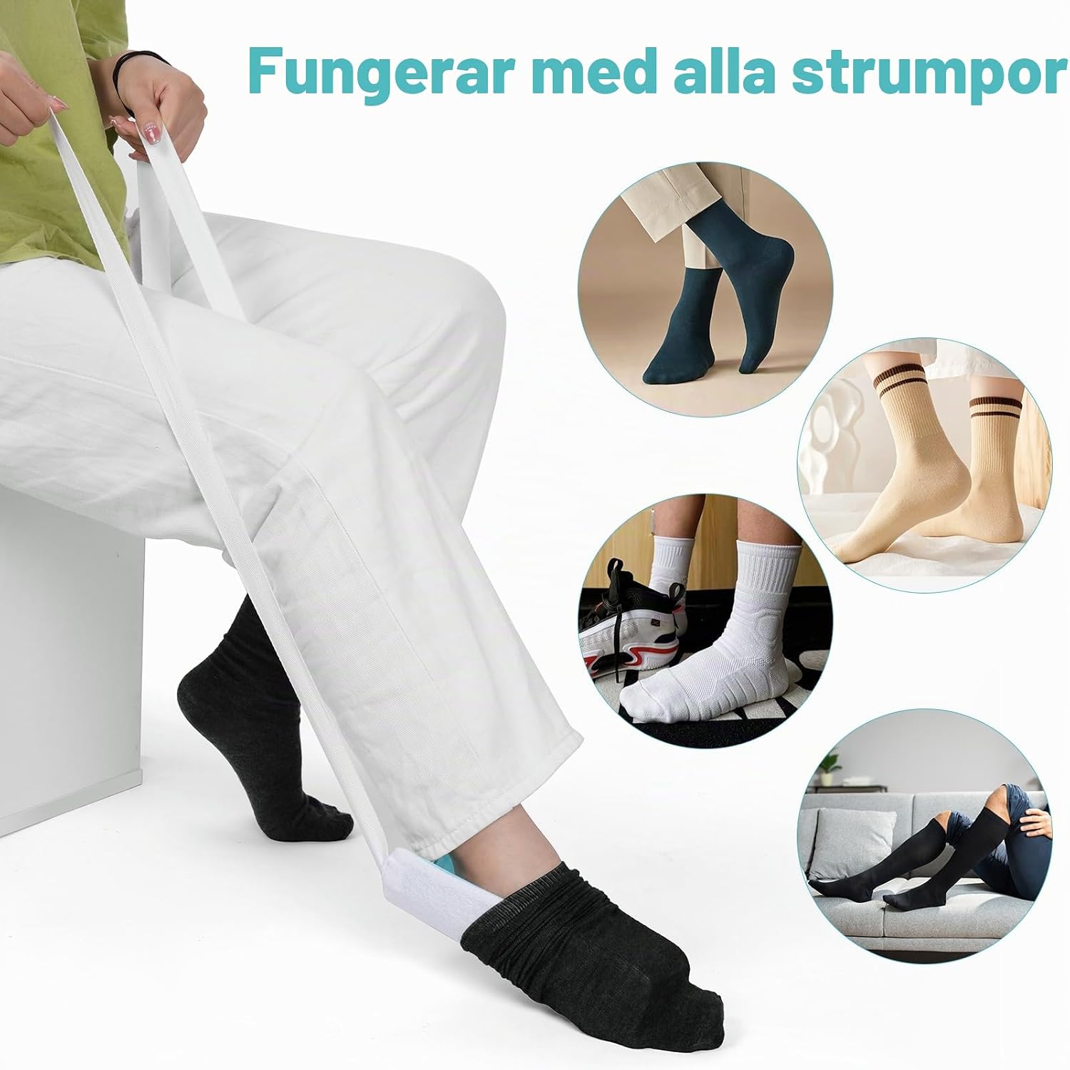 Thumbnail 3 de ACWOO strumppådragare, 2-pack med frotté och greppvänligt öglehandtag