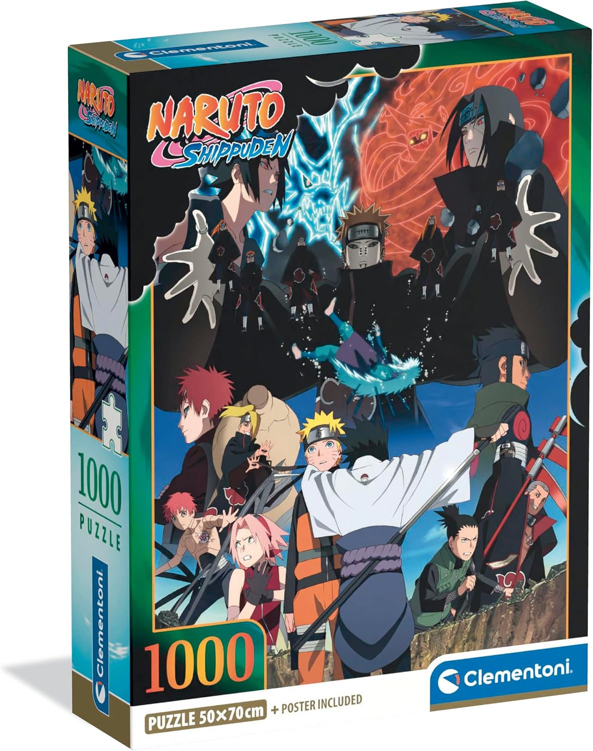 Detalle de Clementoni puzzle 1000 pezzi Naruto Shippuden 37052 con poster incluso, 50x70 cm