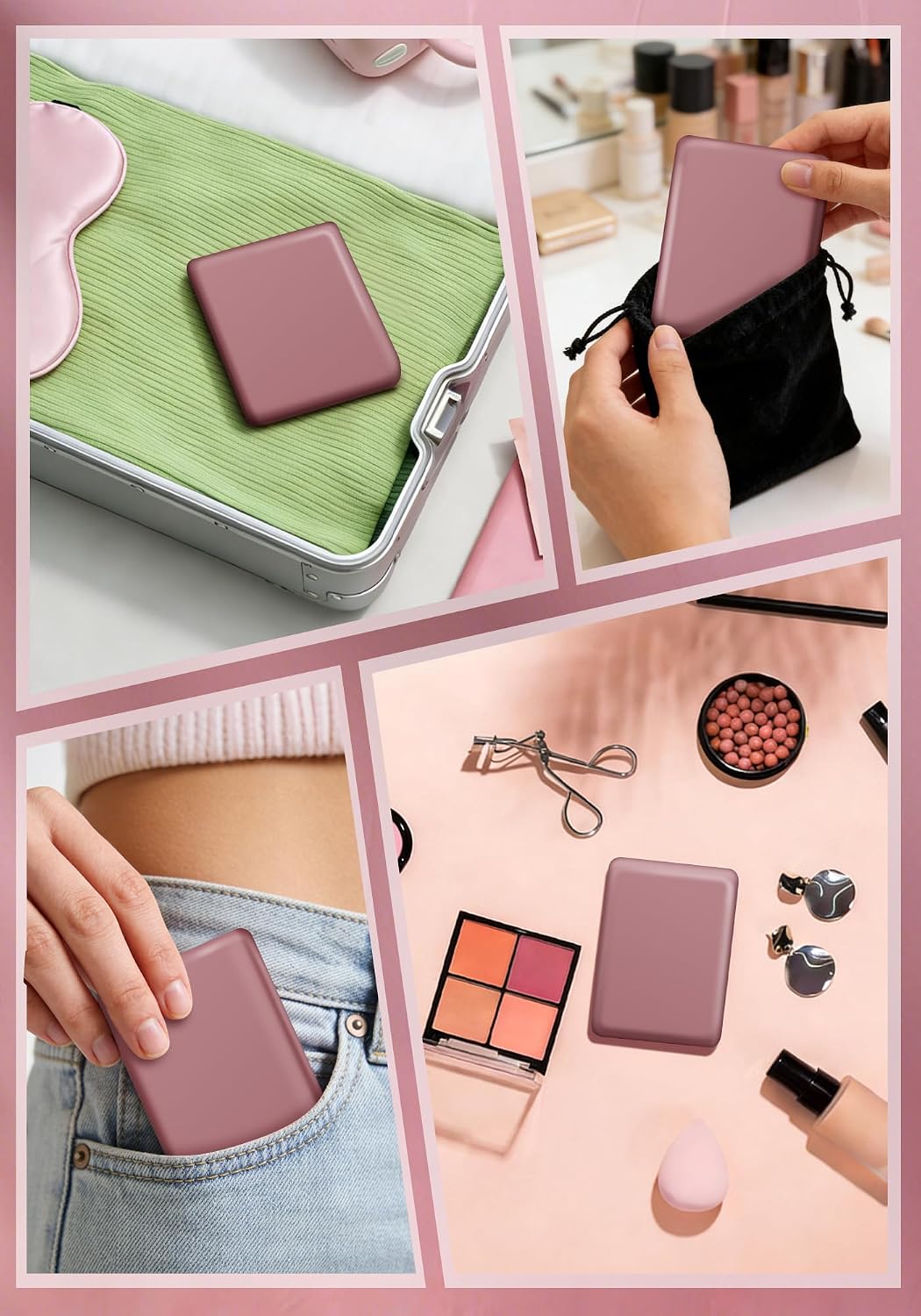 Detalle 2 de SisKokoro Rechargeable Compact Makeup Mirror, 30X Magnification, 3 Light Modes