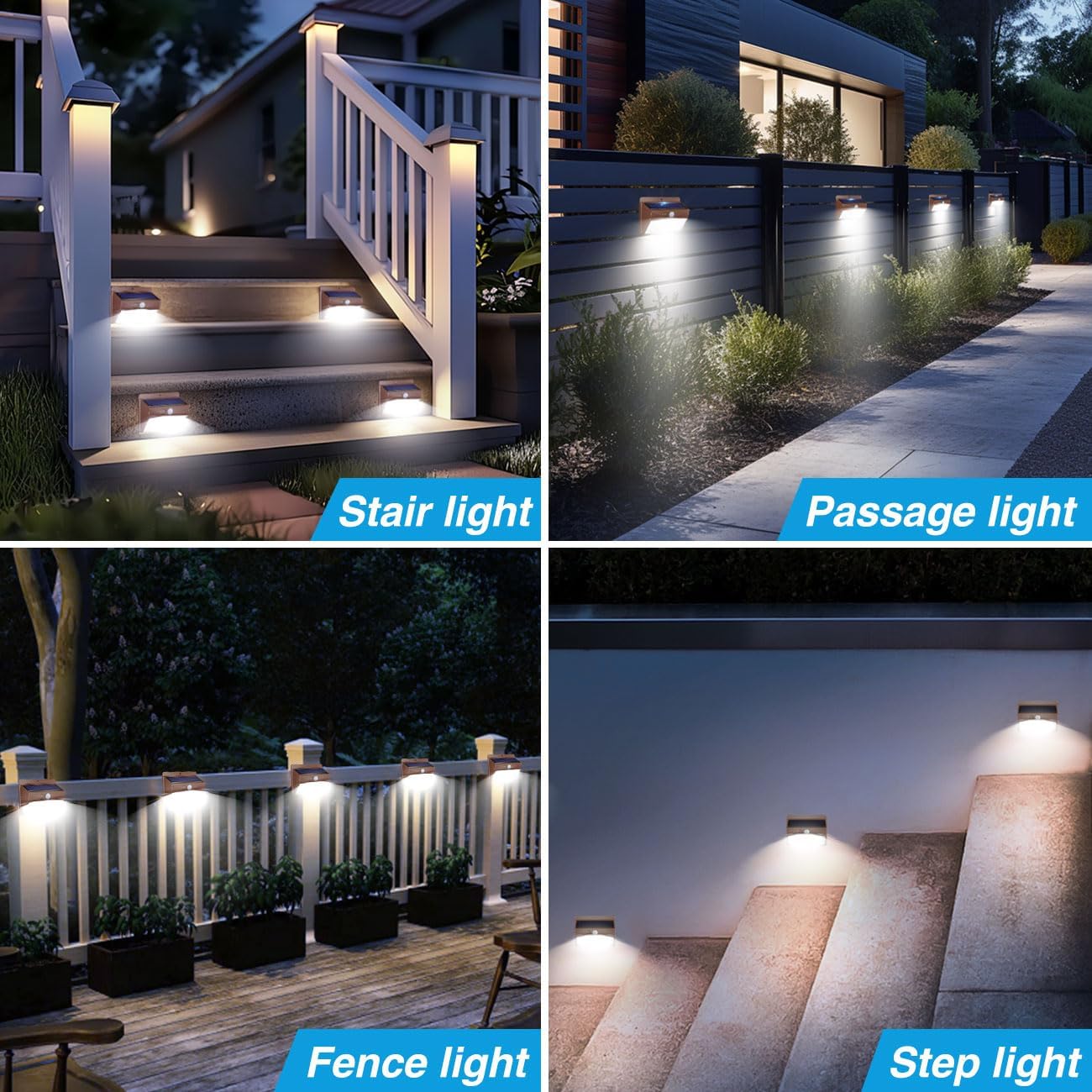 Thumbnail 3 de Peasur 3 Stück Solarlampen Außen mit Bewegungsmelder – 138 LED, IP65, 3 Modi, brauner Rahmen