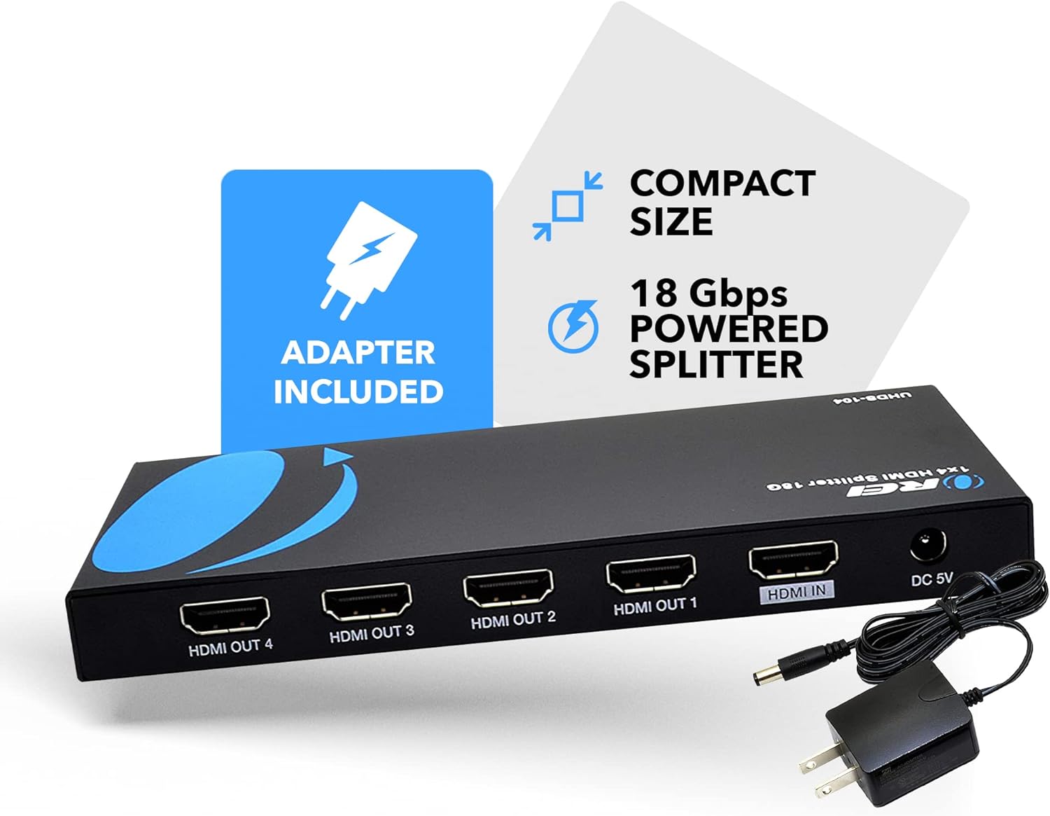 Thumbnail 6 de OREI UHDS-104 UltraHD 4K HDMI 1x4 Splitter (HDMI 2.0, 4K@60Hz, HDCP 2.0, EDID Management)