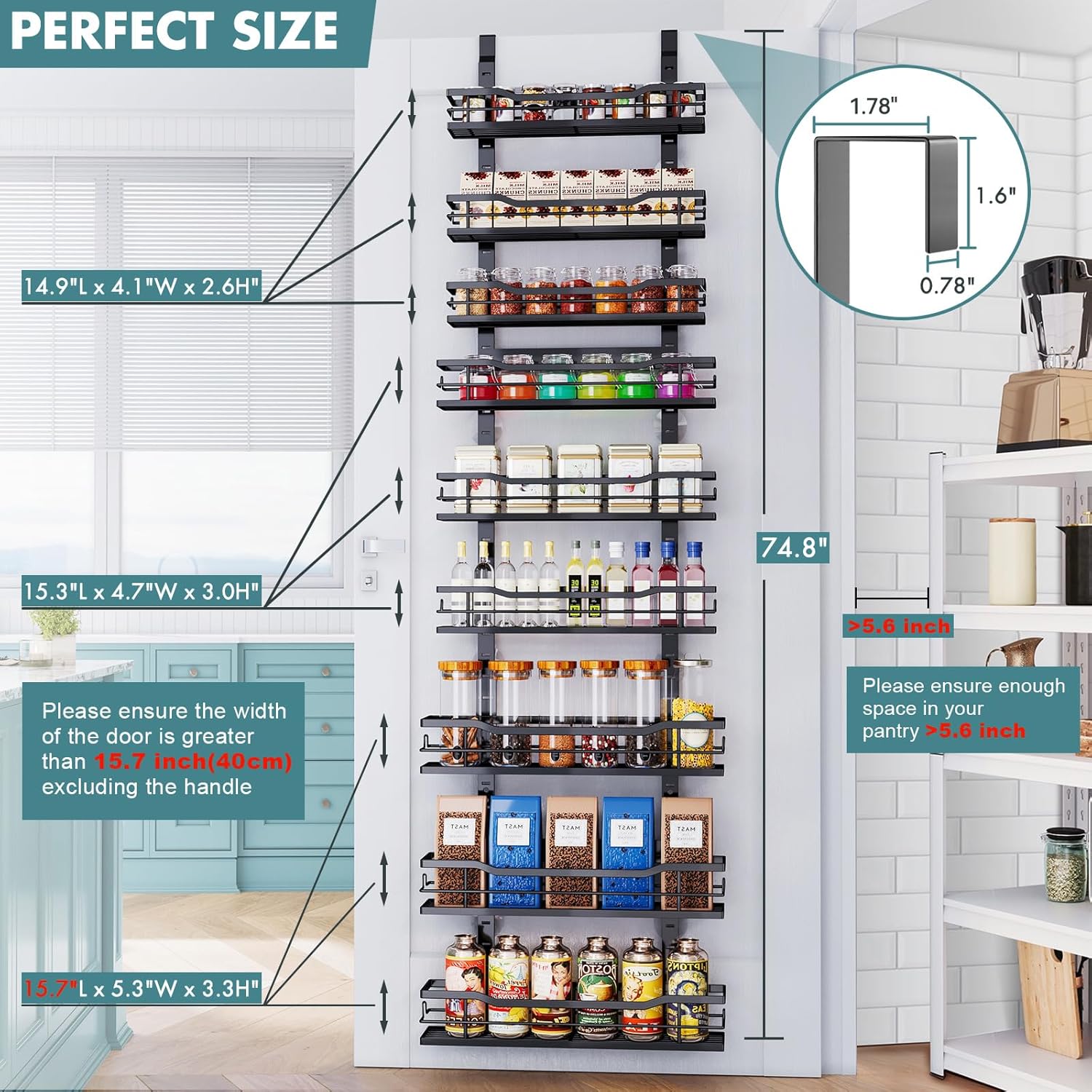 Thumbnail 1 de Eastherry Over The Door 9-Tier Pantry Organizer 🍽