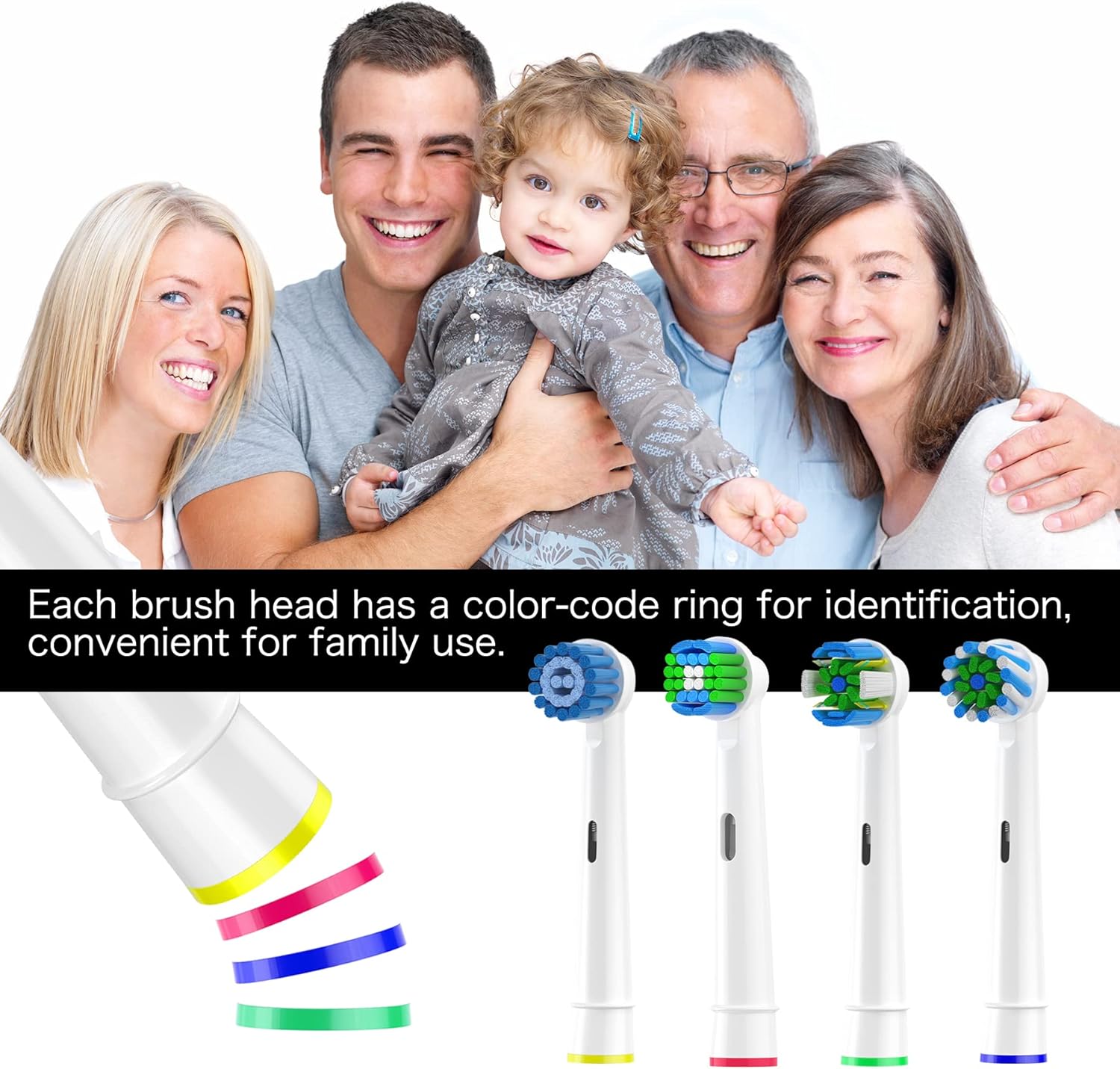 Thumbnail 6 de Sulkiwe Toothbrush Head Compatible with Braun Oral-B Electric Toothbrushes — 8-Piece Set (2 Cross, 2 Precision, 2 Sensitive, 2 Floss Clean)