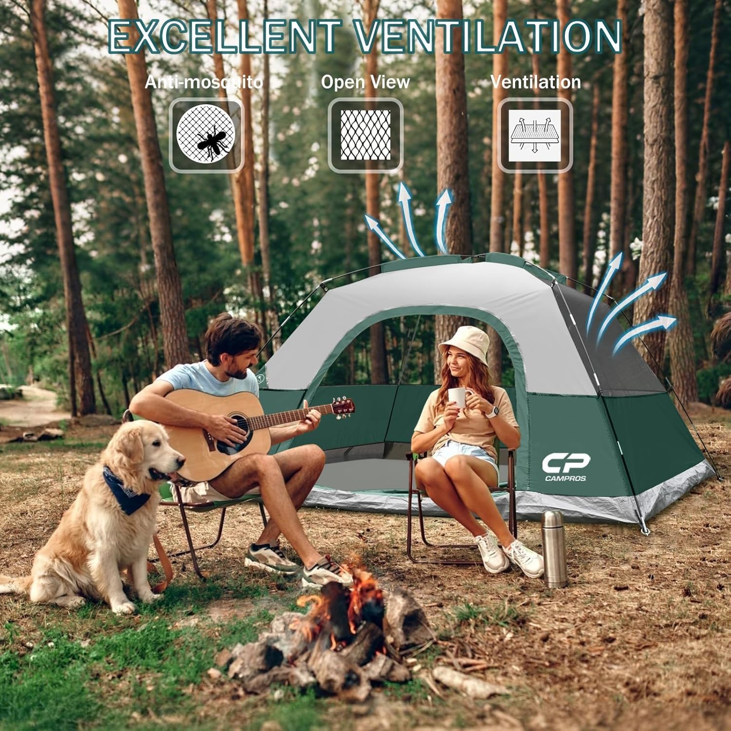 Thumbnail 6 de CAMPROS CP Camping Tent 2/4/6 Person — Waterproof, Windproof Double Layer Dome Tent