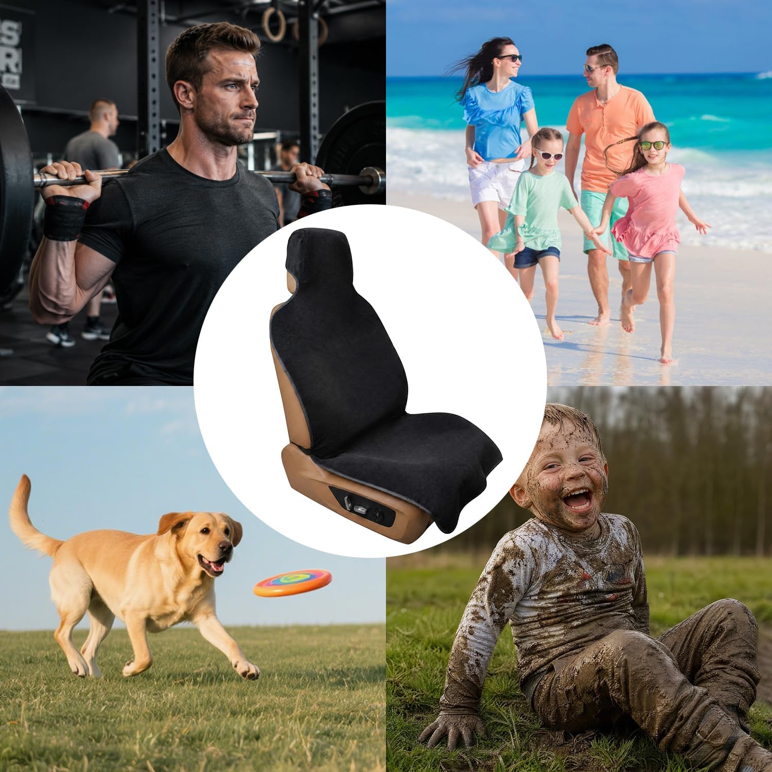 Thumbnail 6 de Umbrauto Car Seat Towel Cover, Black