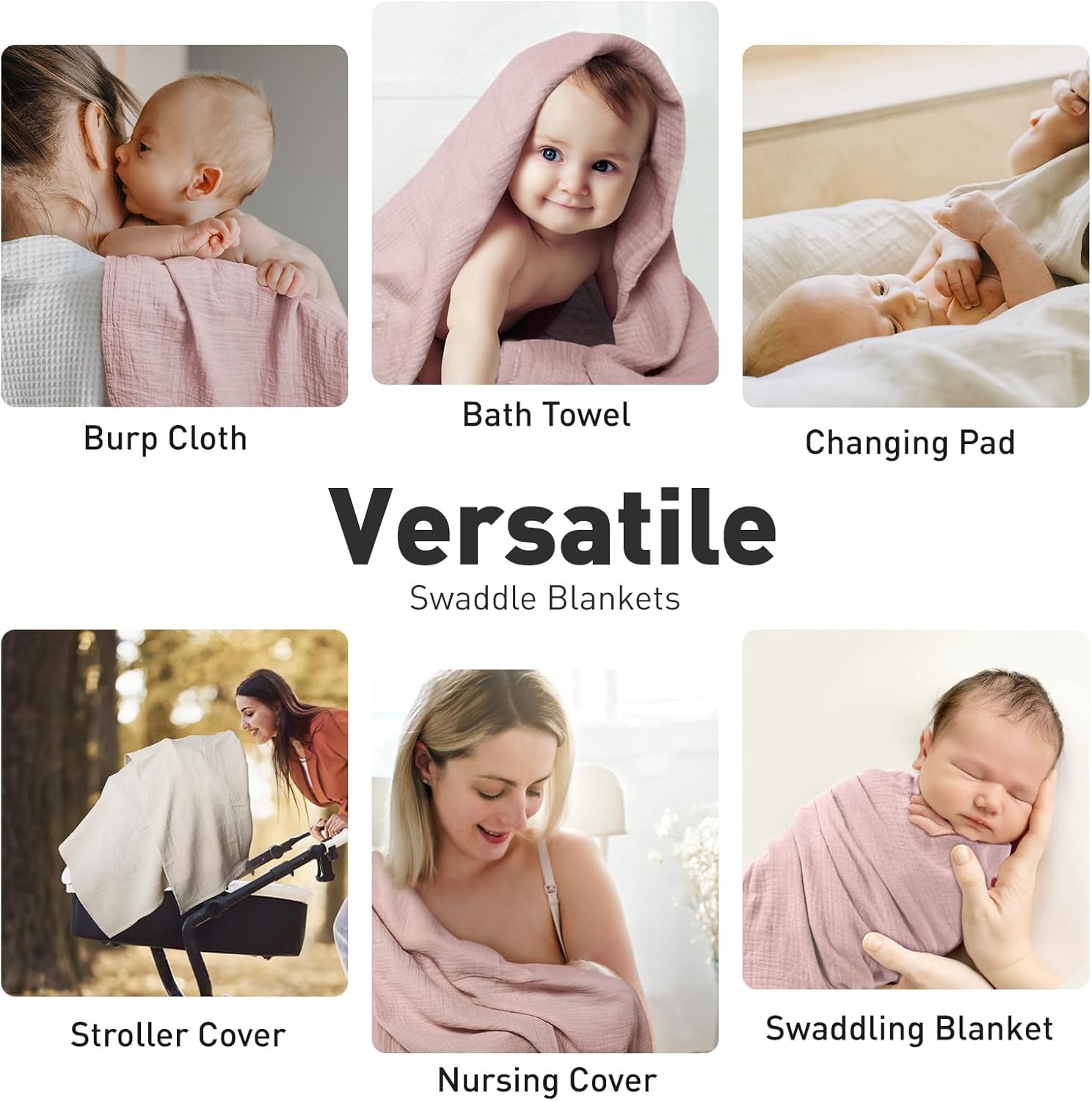 Thumbnail 5 de GLLQUEN BABY muslin swaddle 2 pack 95x100cm