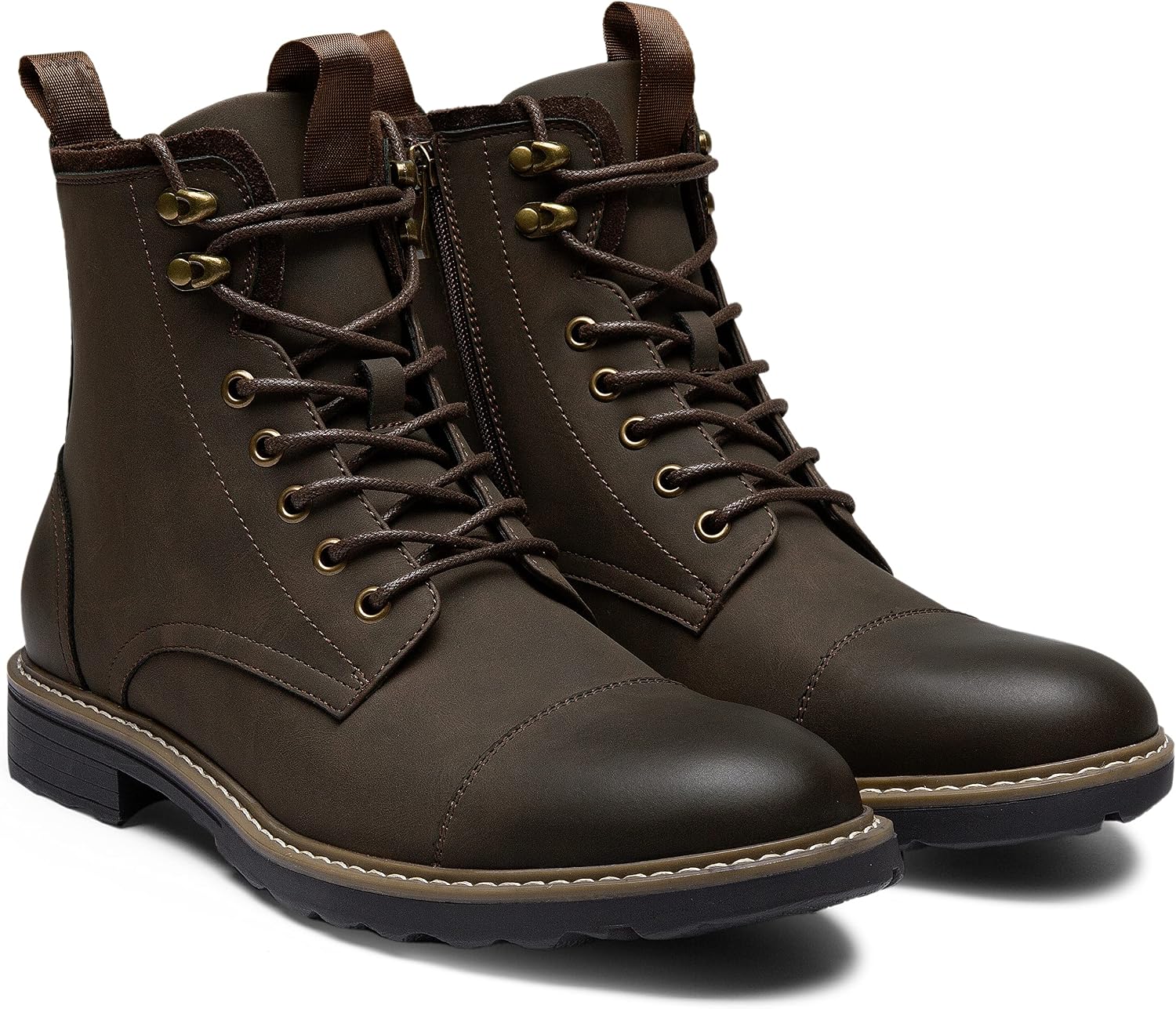 Detalle 1 de VOSTEY Herren Winterschuhe Motorrad-Casual: Chelsea-Boots mit durchgehendem Seitenreißverschluss
