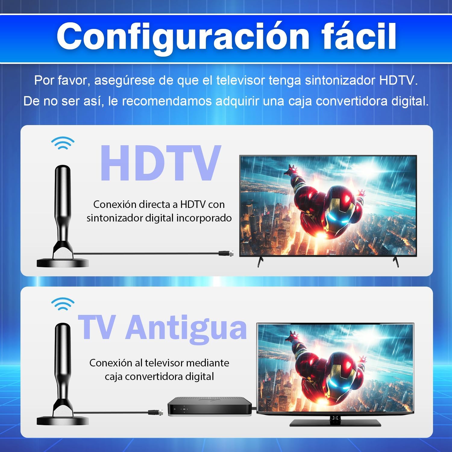 Thumbnail 6 de Antena TV Interior 2026 Recepción 360° 460KM
